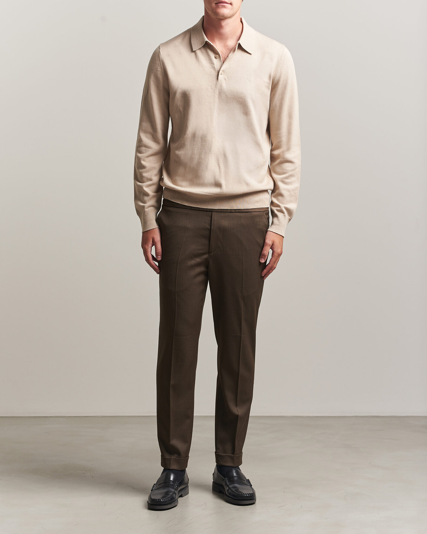 Herr | Byxor | Filippa K | Terry Wool Trousers Walnut Brown