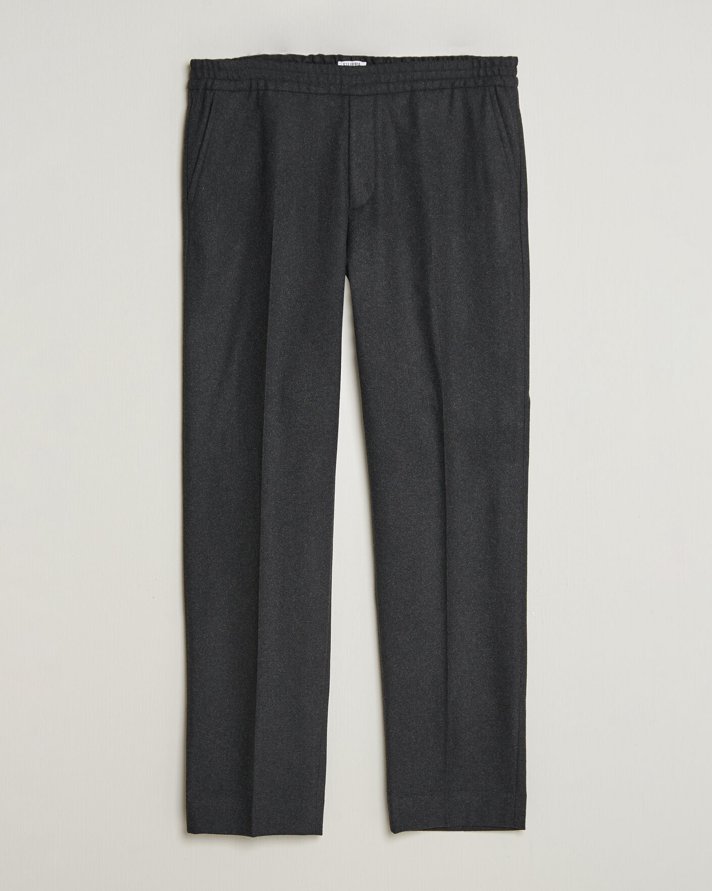 Herr | Byxor | Filippa K | Theo Relaxed Flannel Trousers Anthracite Melange