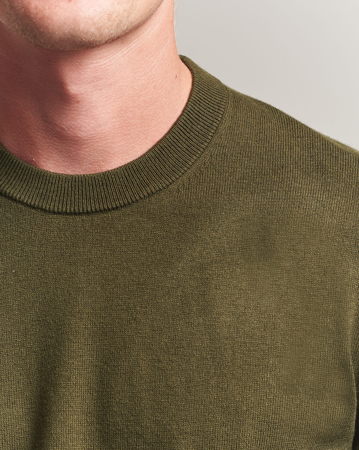 Herr | Tröjor | Filippa K | Cotton Merino Knitted Sweater Dark Moss Green