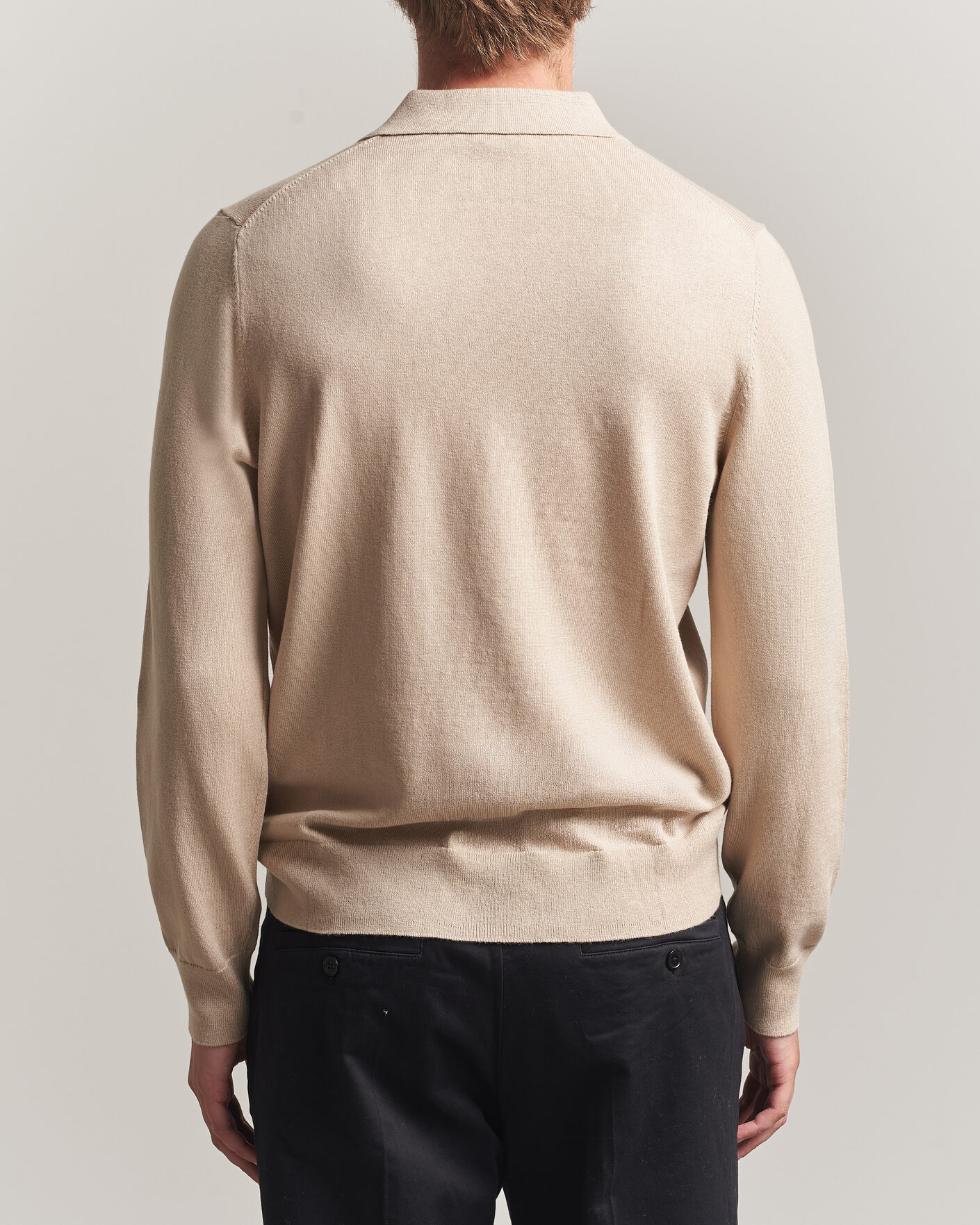Herr | Tröjor | Filippa K | Knitted Polo Shirt Pearl Beige
