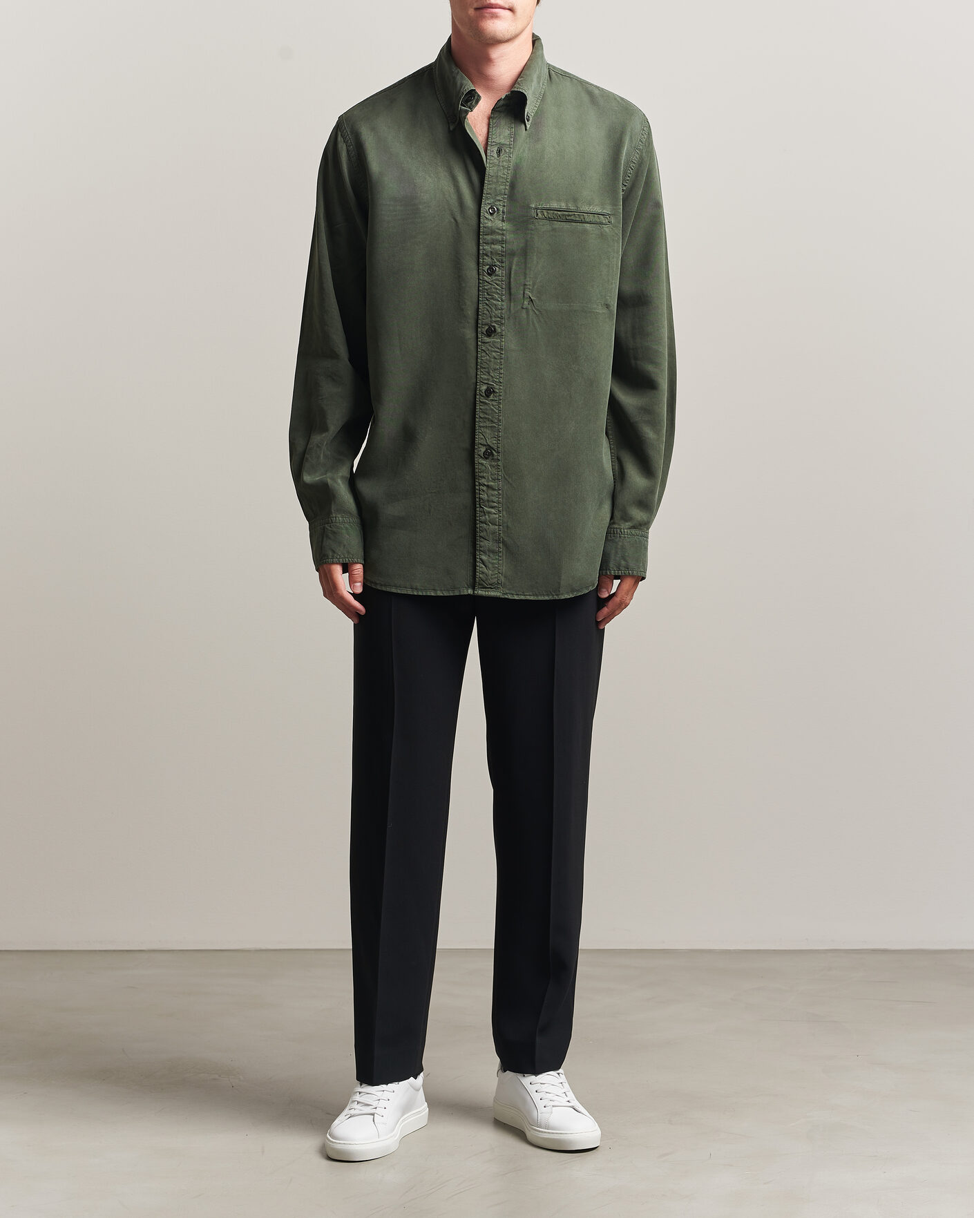Herr | Skjortor | Filippa K | Zack Lyocell Shirt Night Green