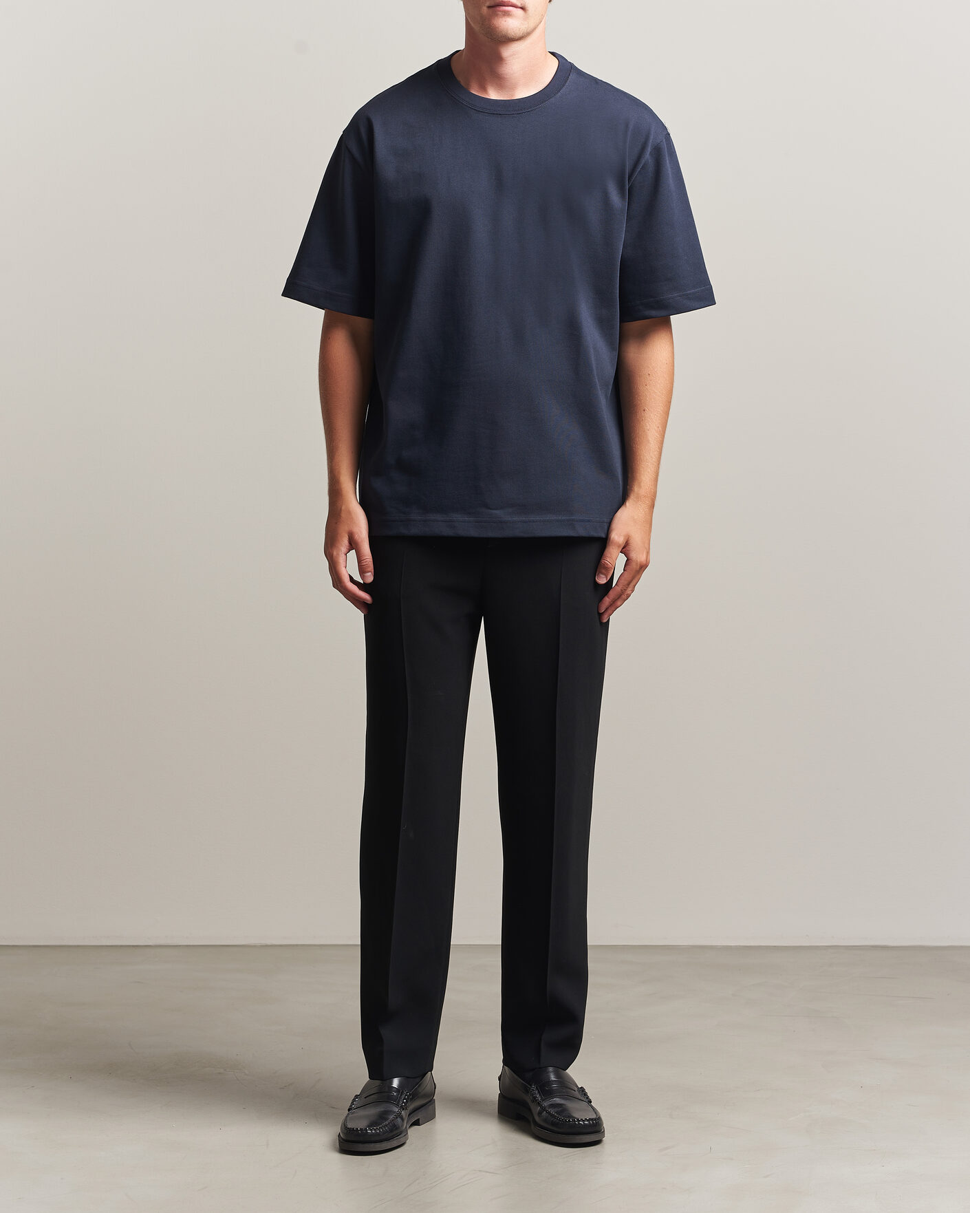 Herr | T-Shirts | Filippa K | Heavy Cotton Crew Neck T-Shirt Night Blue
