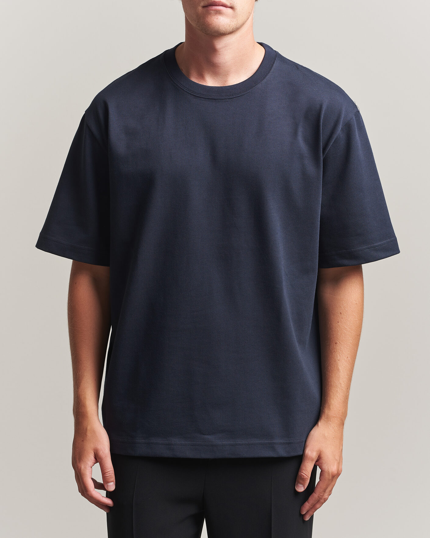 Herr | T-Shirts | Filippa K | Heavy Cotton Crew Neck T-Shirt Night Blue