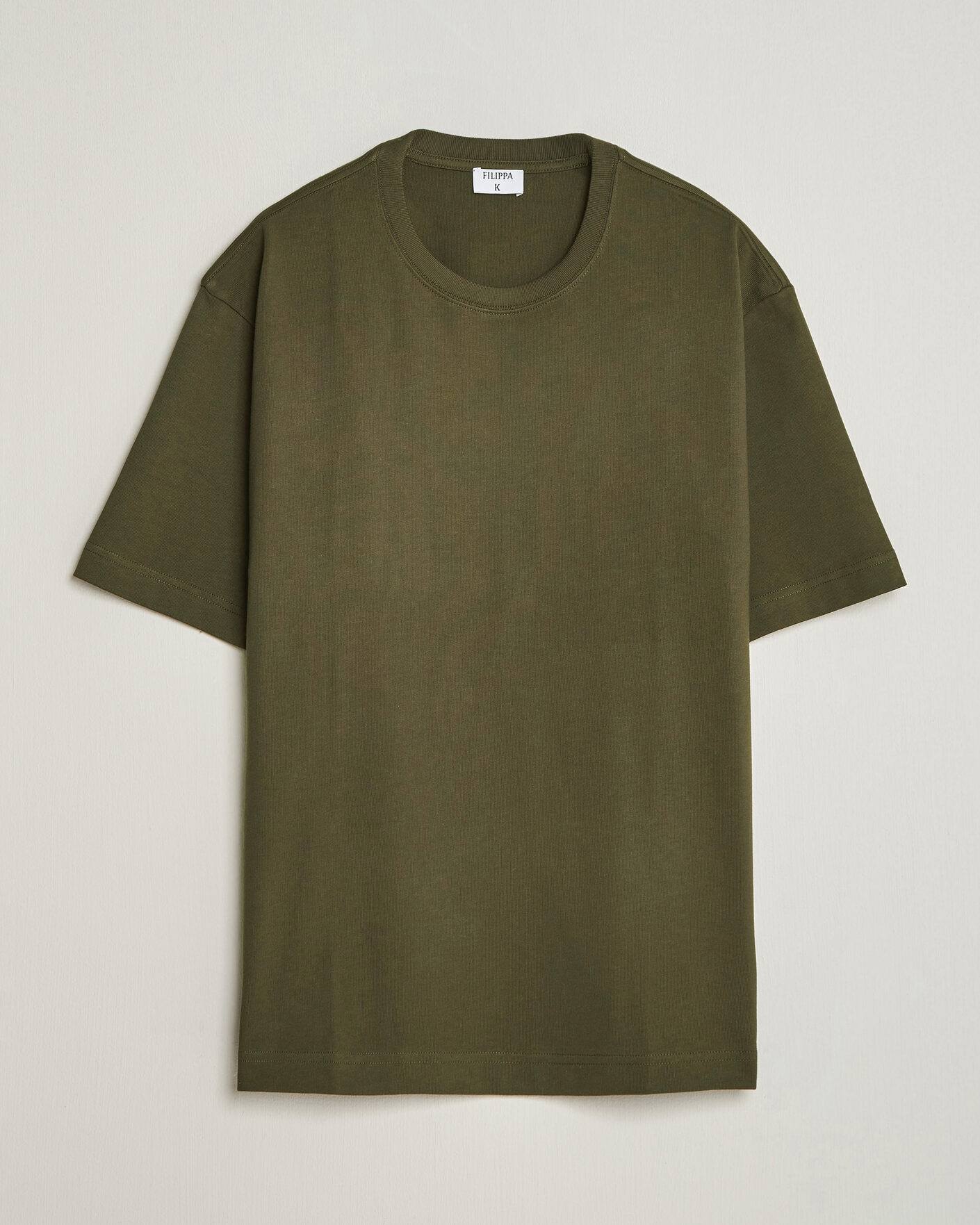 Herr | T-Shirts | Filippa K | Heavy Cotton Crew Neck T-Shirt Dark Moss Green