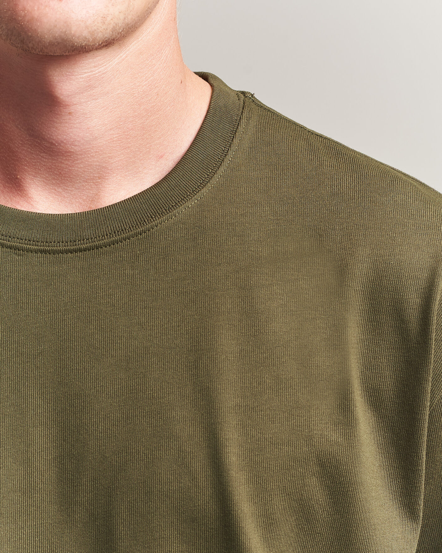Herr | T-Shirts | Filippa K | Heavy Cotton Crew Neck T-Shirt Dark Moss Green