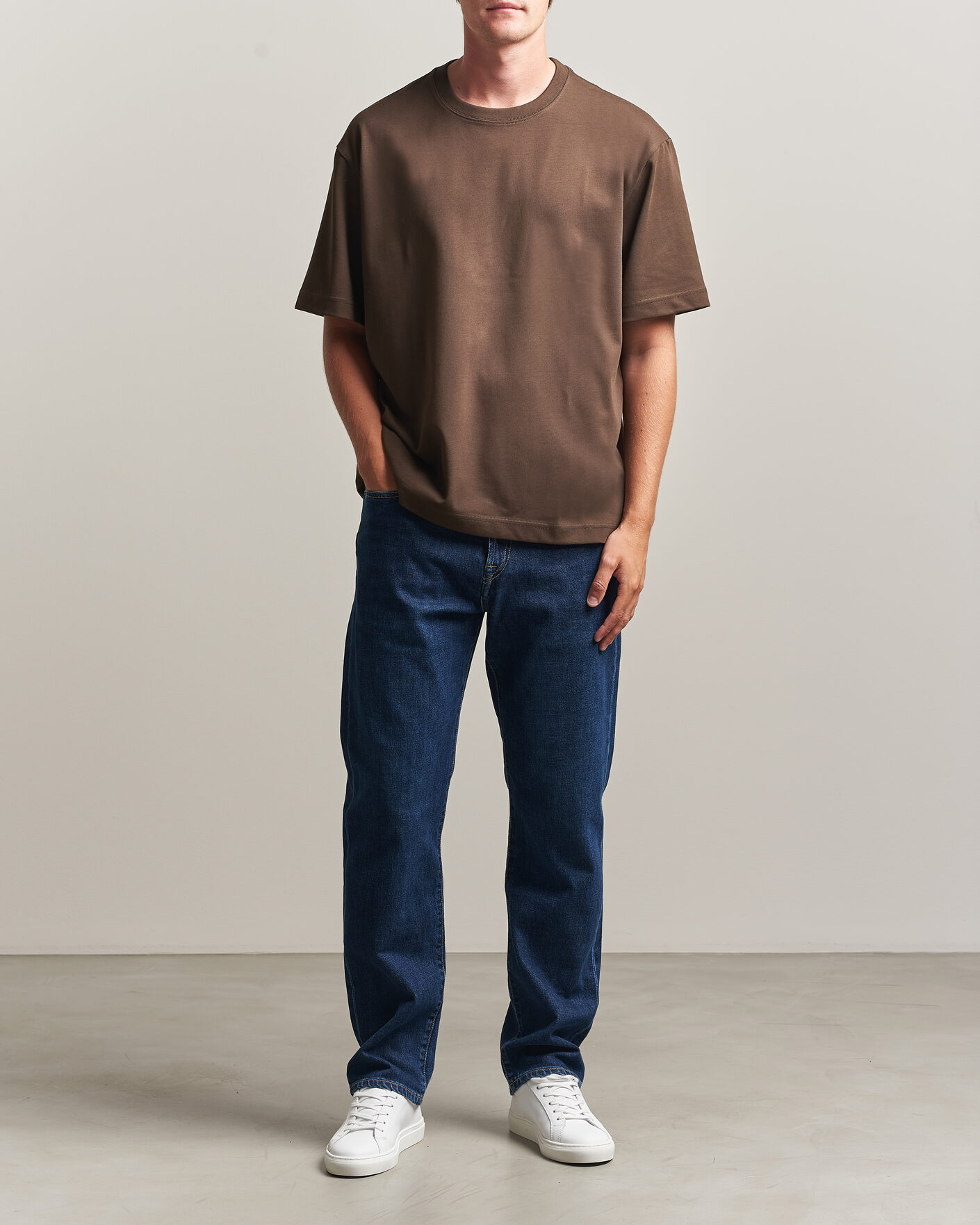Herr | T-Shirts | Filippa K | Heavy Cotton Crew Neck T-Shirt Golden Brown