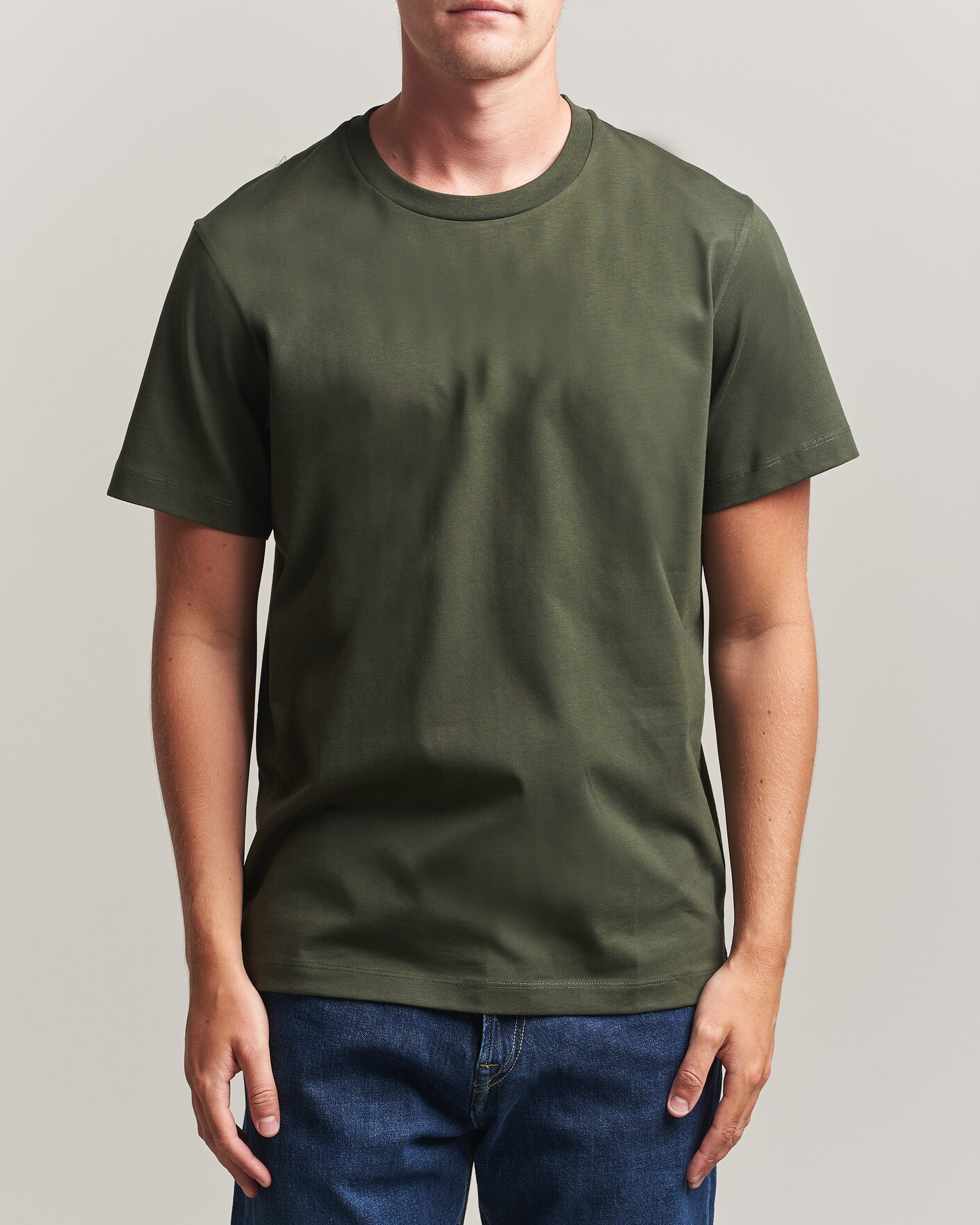 Herr | T-Shirts | Filippa K | Filip Crew Neck T-Shirt Night Green