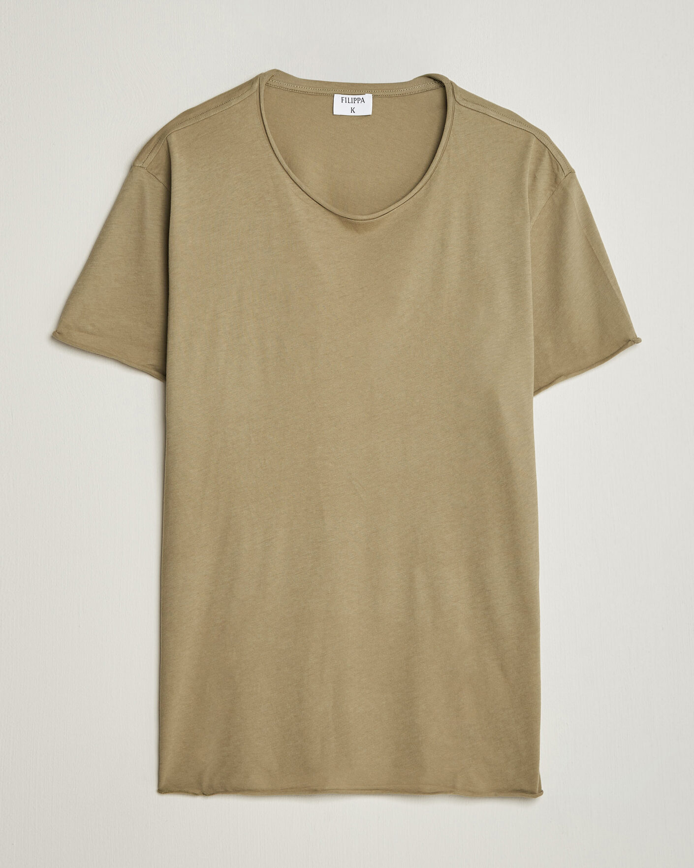 Herr | T-Shirts | Filippa K | Roll Neck Crew Neck T-Shirt Light Olive Green