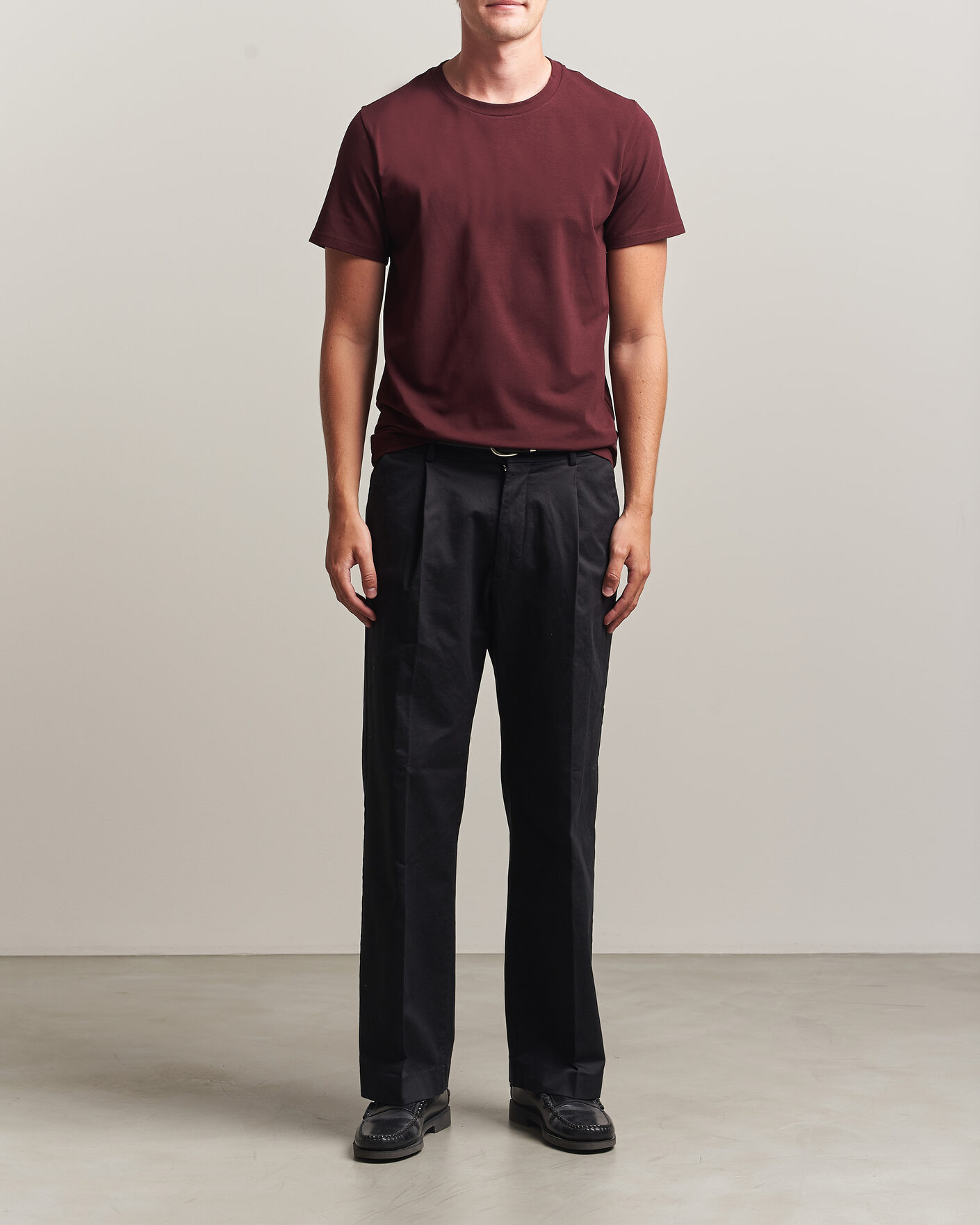 Herr | T-Shirts | Filippa K | Soft Lycra T-Shirt Dark Burgundy
