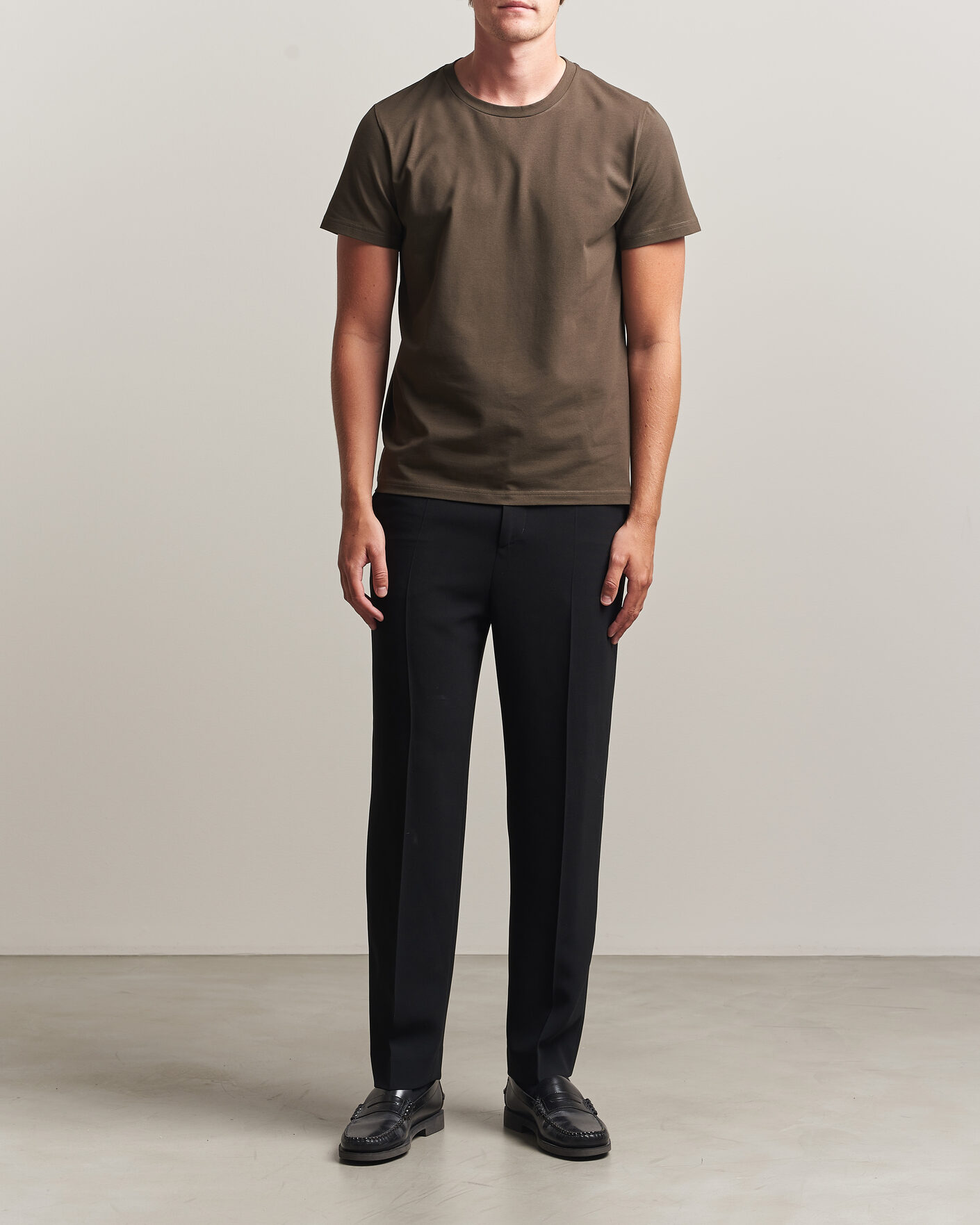 Herr | T-Shirts | Filippa K | Soft Lycra T-Shirt Ebony Brown