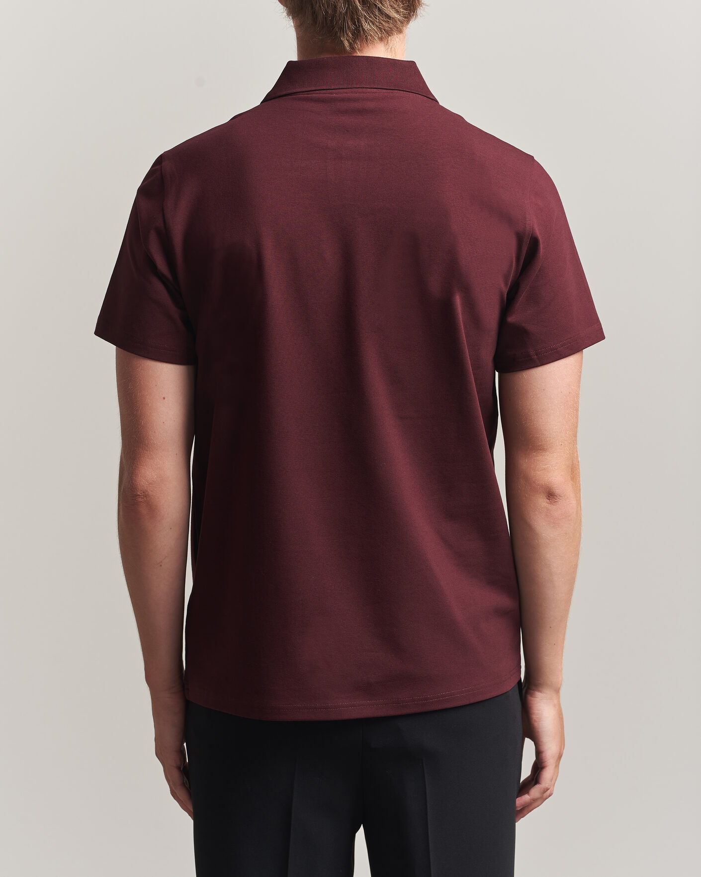 Herr | Pikéer | Filippa K | Soft Lycra Polo T-Shirt Dark Burgundy