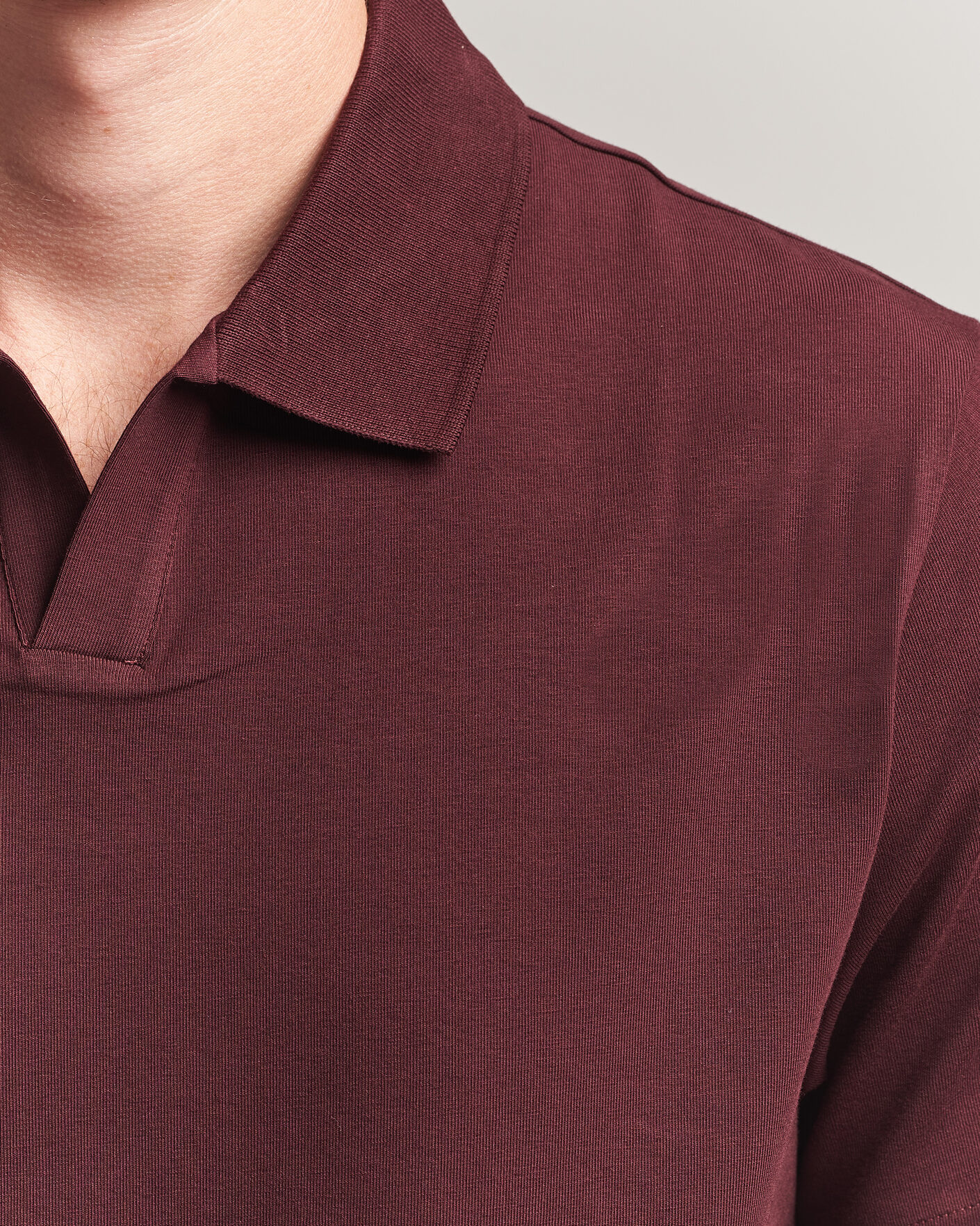 Herr | Pikéer | Filippa K | Soft Lycra Polo T-Shirt Dark Burgundy