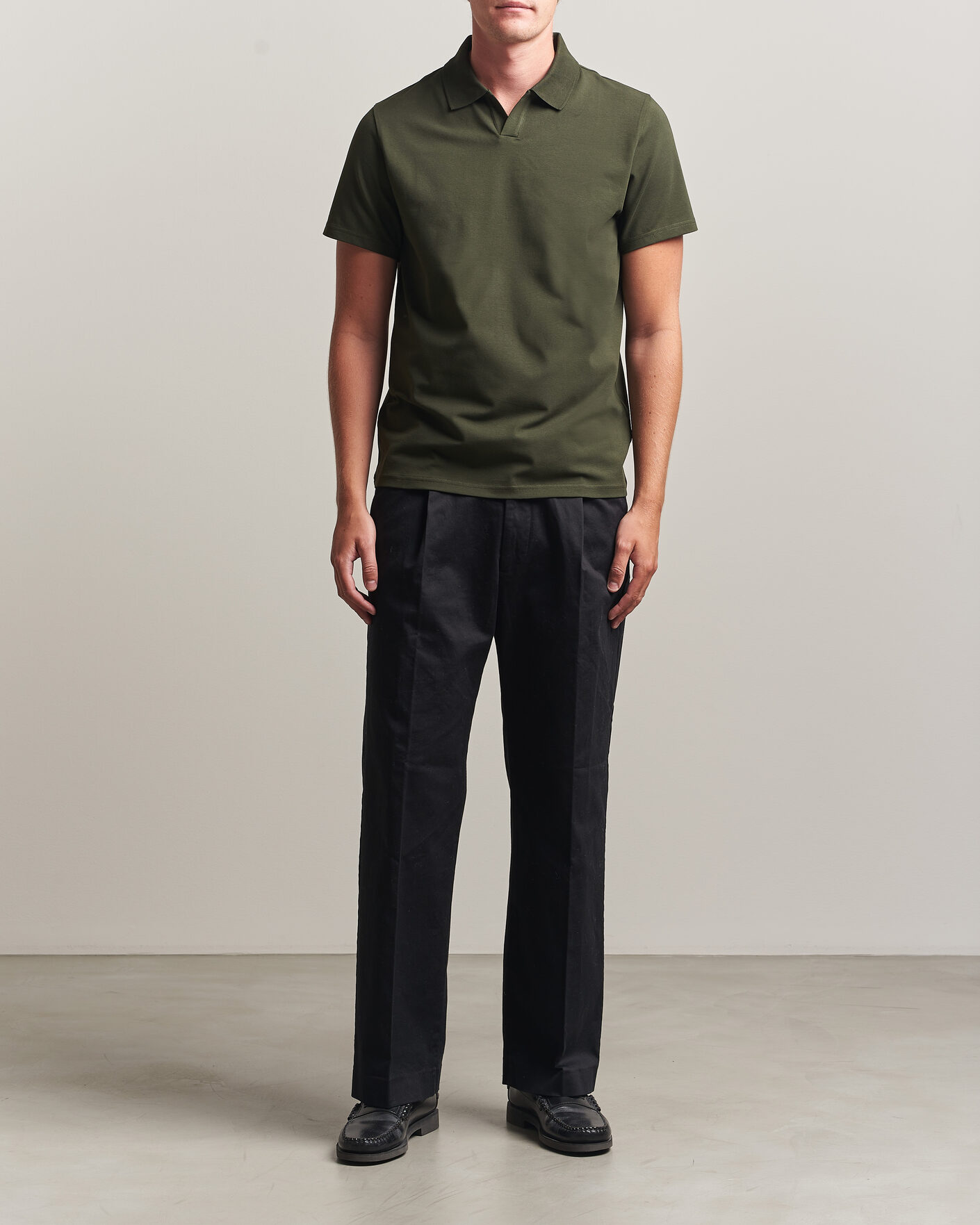 Herr | Pikéer | Filippa K | Soft Lycra Polo T-Shirt Night Green