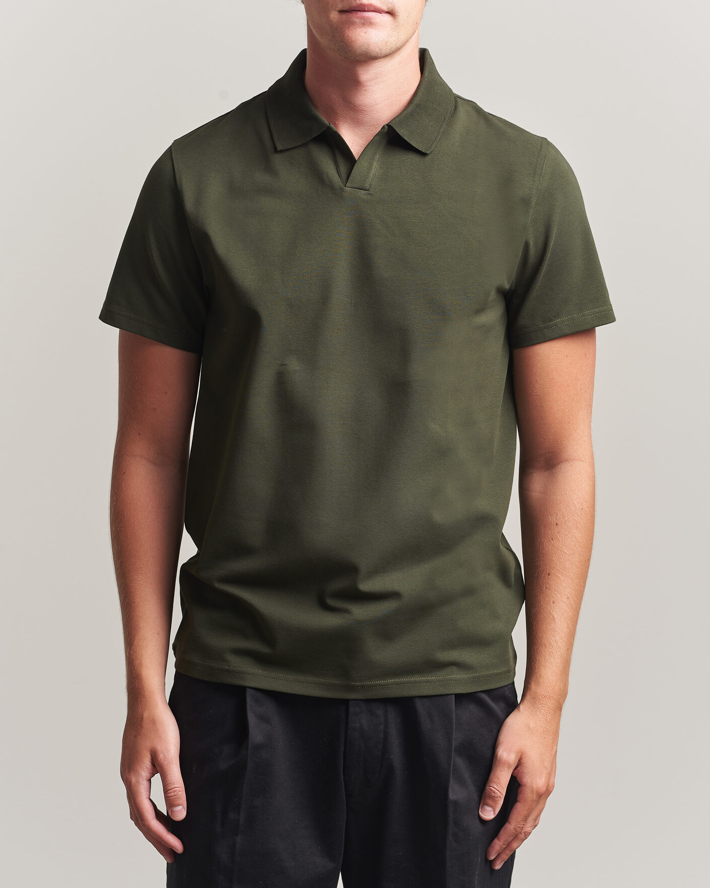 Herr | Pikéer | Filippa K | Soft Lycra Polo T-Shirt Night Green