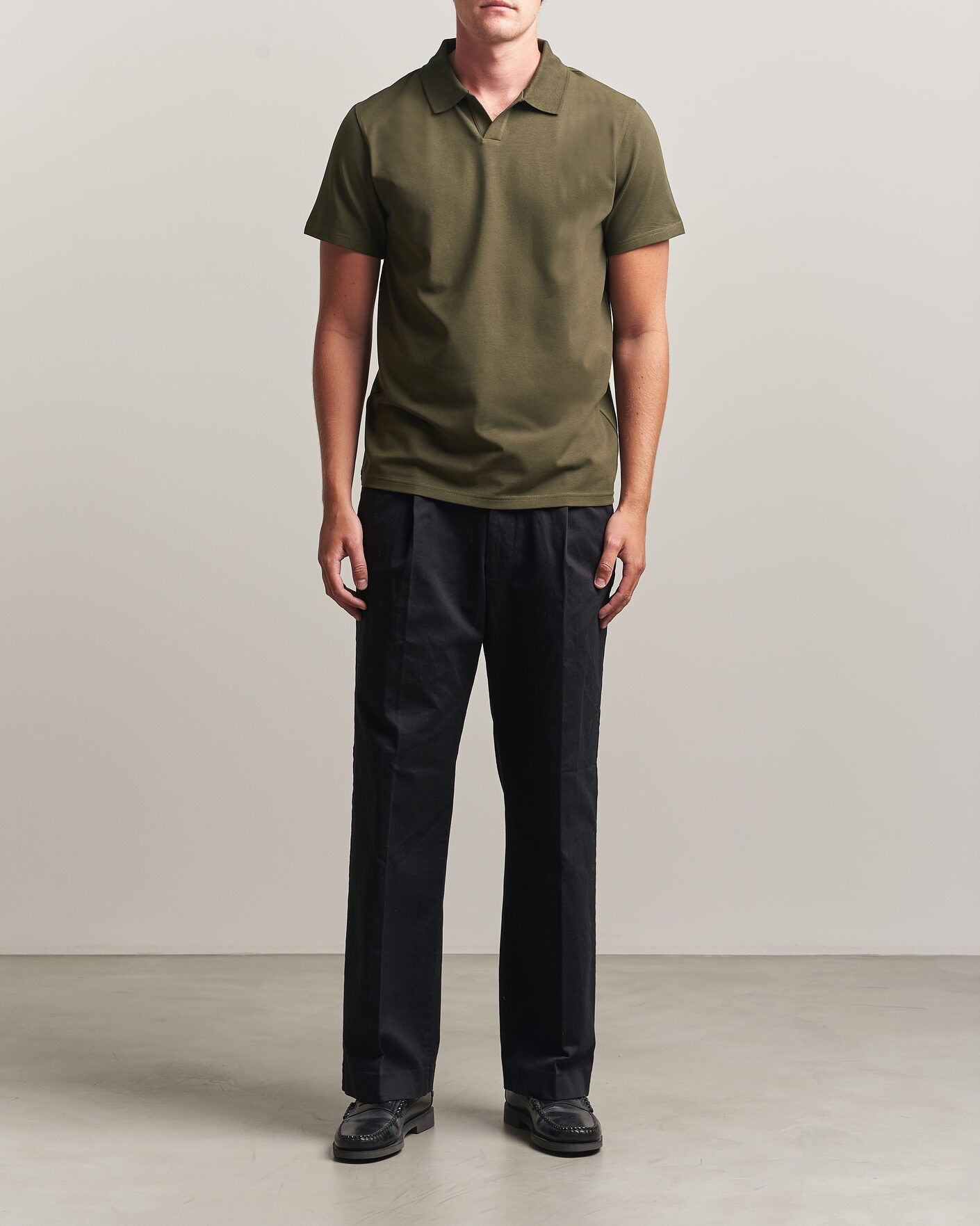 Herr | Pikéer | Filippa K | Soft Lycra Polo T-Shirt Ebony Brown