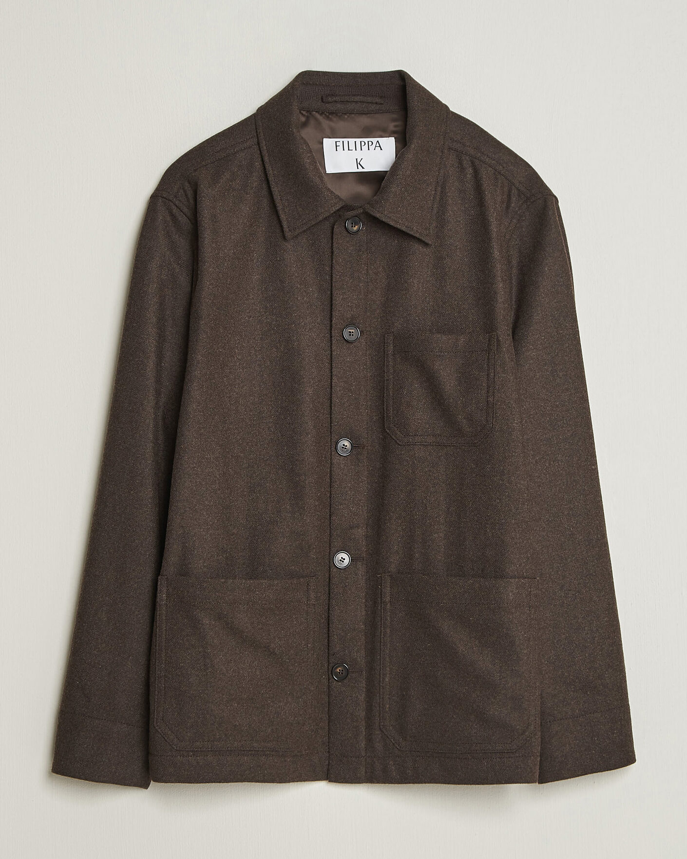 Herr | Skjortor | Filippa K | Taylor Flannel Overshirt Walnut Brown