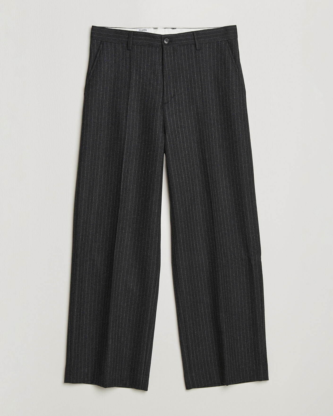 Herr | Byxor | Filippa K | Hector Wool Flannel Pinstriped Trousers Anthracite