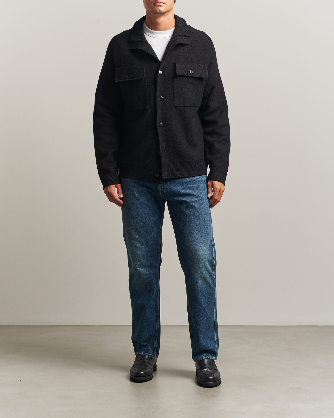 Herr | Tröjor | Filippa K | Wool Knitted Cardigan Black
