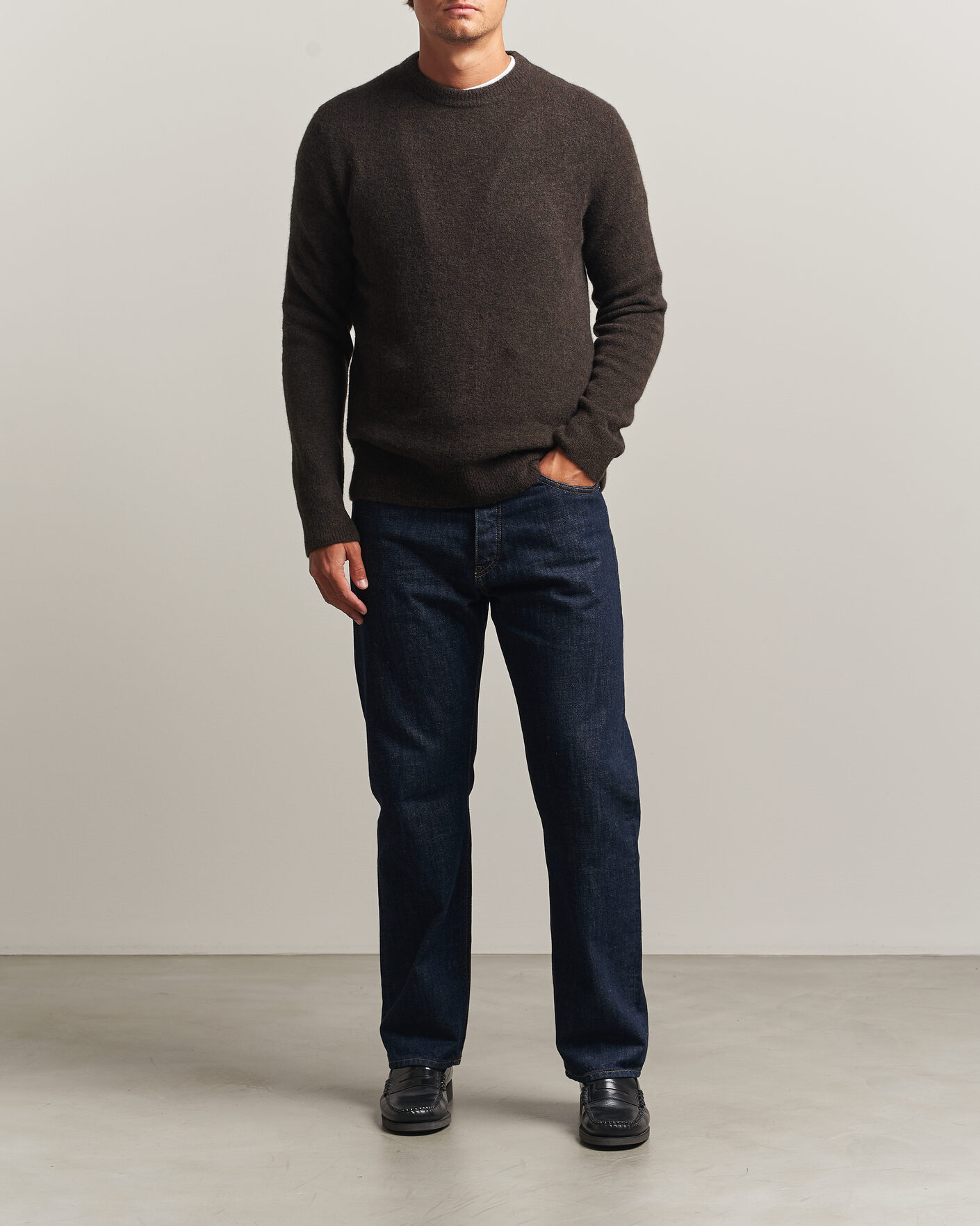 Herr | Tröjor | Filippa K | Yak Knitted Sweater Golden Brown