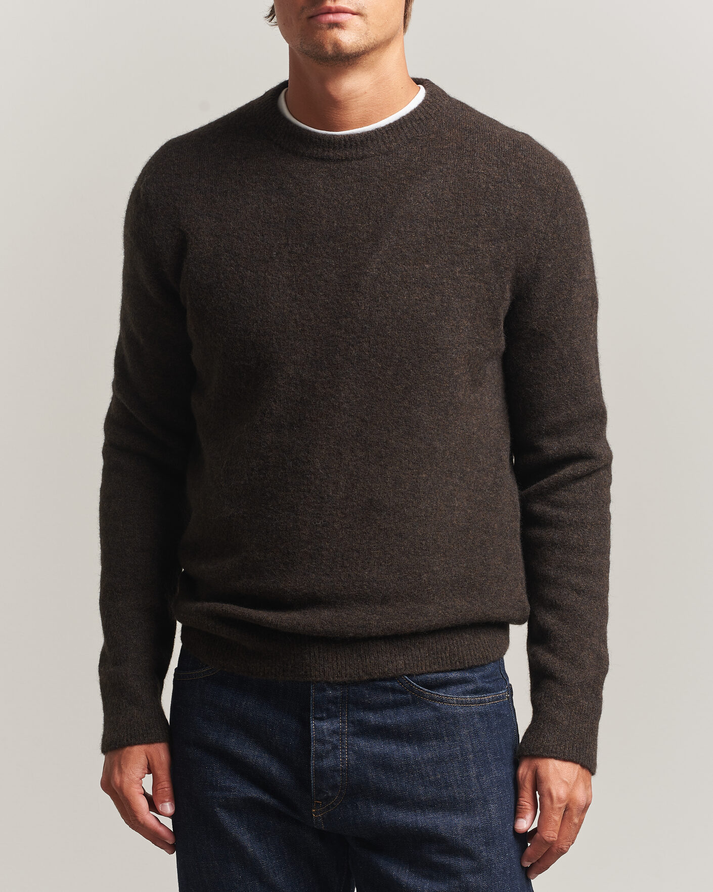 Herr | Tröjor | Filippa K | Yak Knitted Sweater Golden Brown