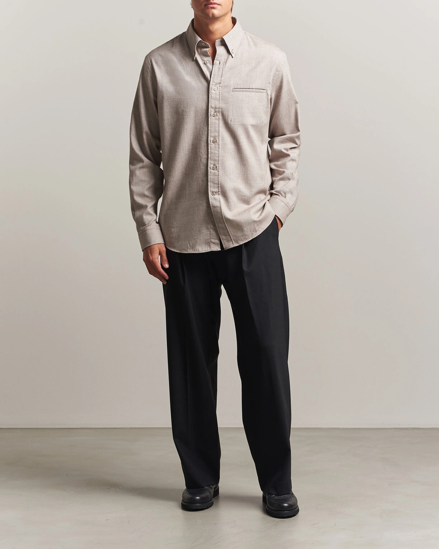 Herr | Skjortor | Filippa K | Zack Flannel Shirt Mid Brown