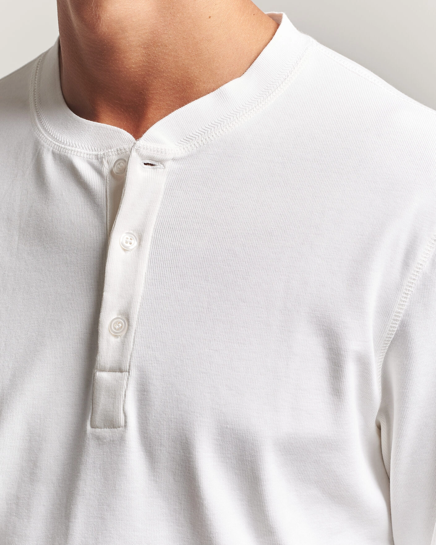 Herr | Tröjor | Filippa K | Cotton Rib Henley White