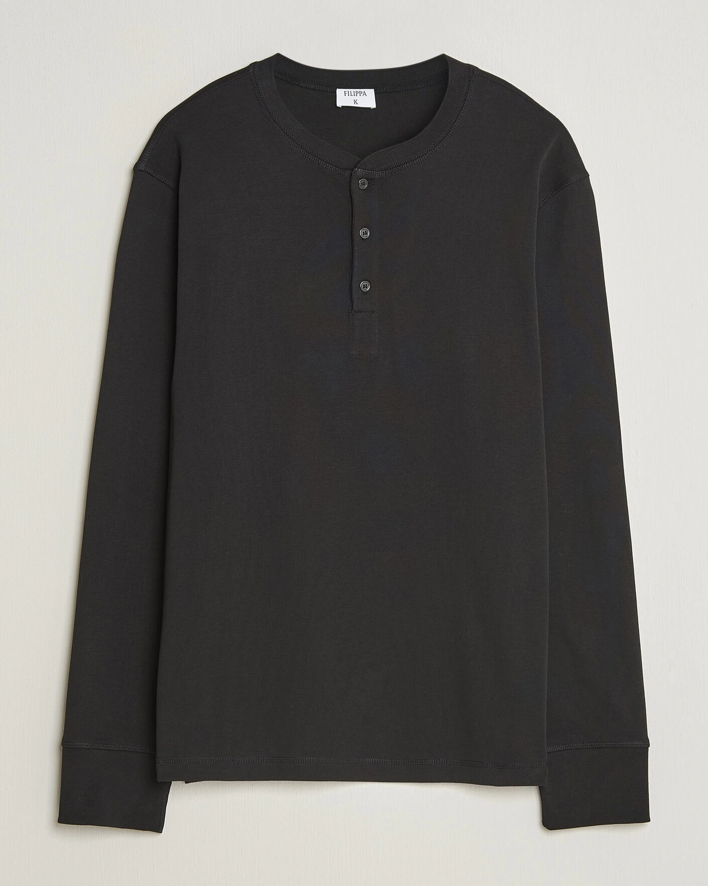 Herr | Tröjor | Filippa K | Cotton Rib Henley Black