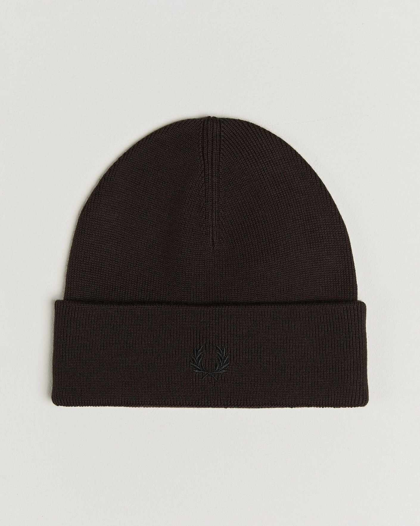 Herr | Mössor | Fred Perry | Merino Wool Beanie Rich Brown