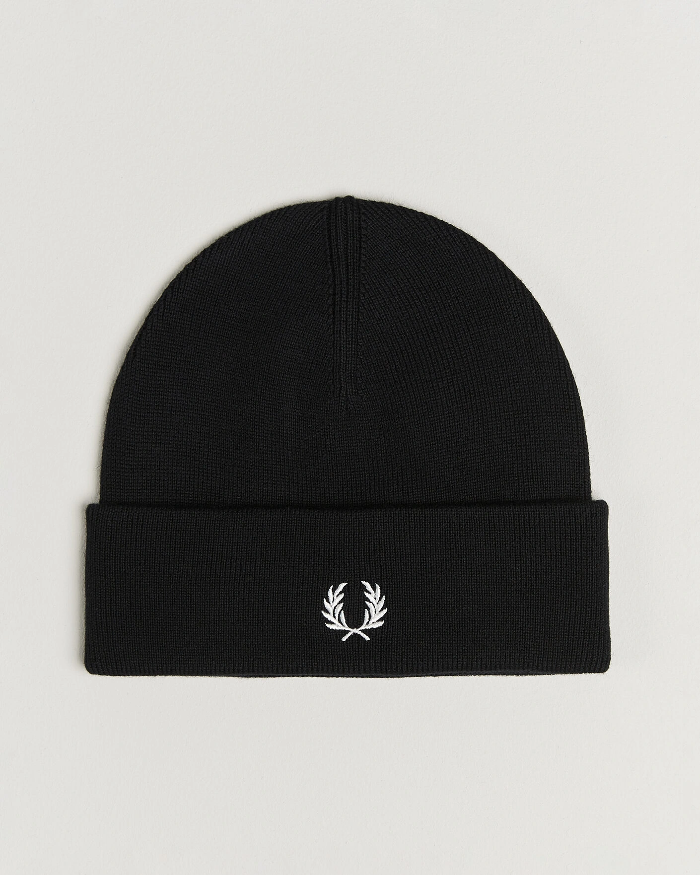 Herr | Mössor | Fred Perry | Merino Wool Beanie Black