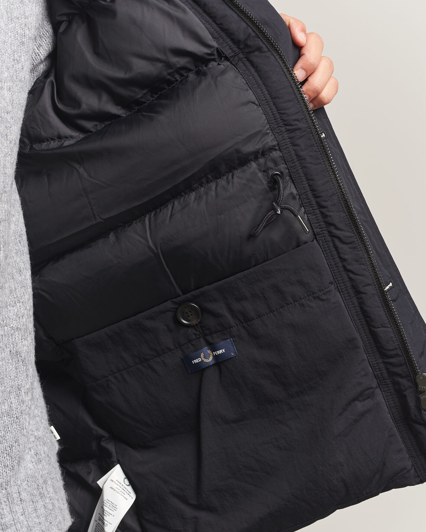 Herr | Jackor | Fred Perry | Padded Patch Pocket Parka Black