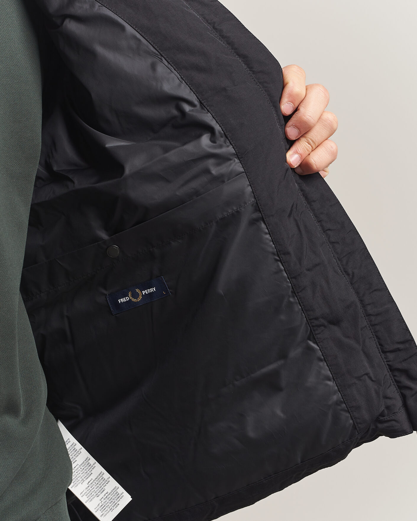 Herr | Jackor | Fred Perry | Raglan Sleeve Padded Jacket Black
