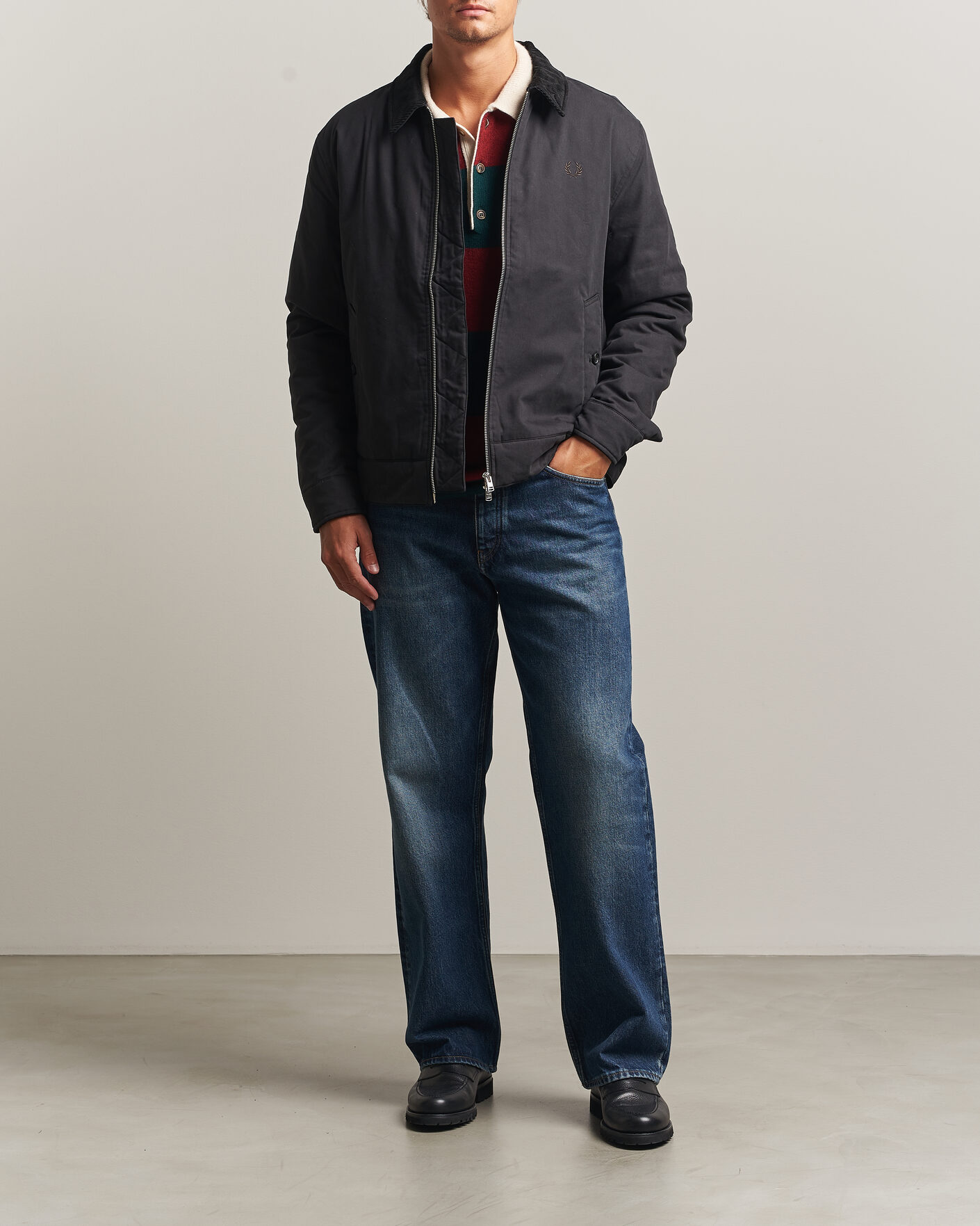 Herr | Jackor | Fred Perry | Cotton Caban Jacket Black