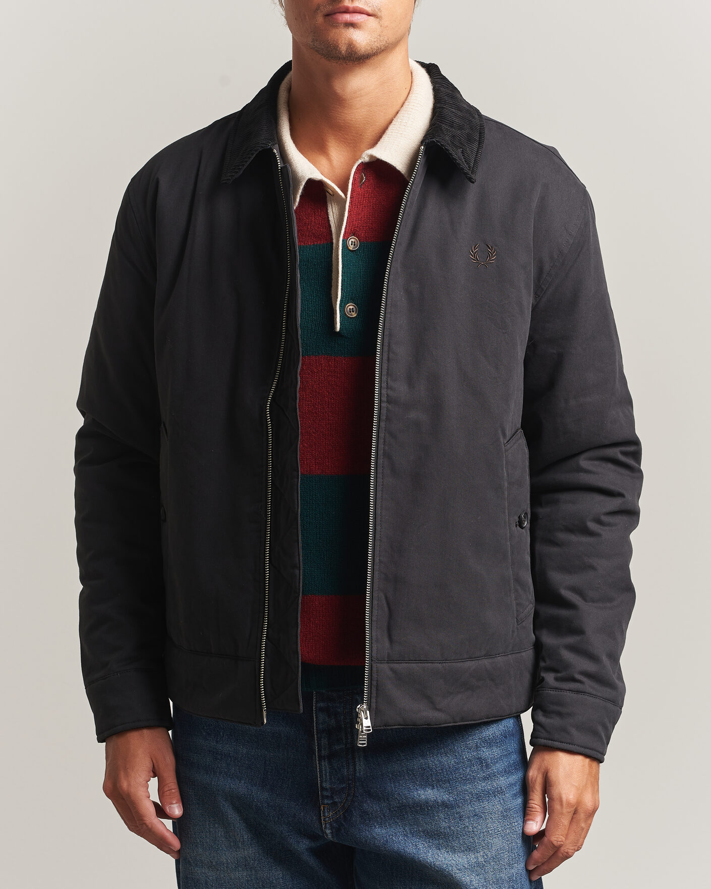 Herr | Jackor | Fred Perry | Cotton Caban Jacket Black