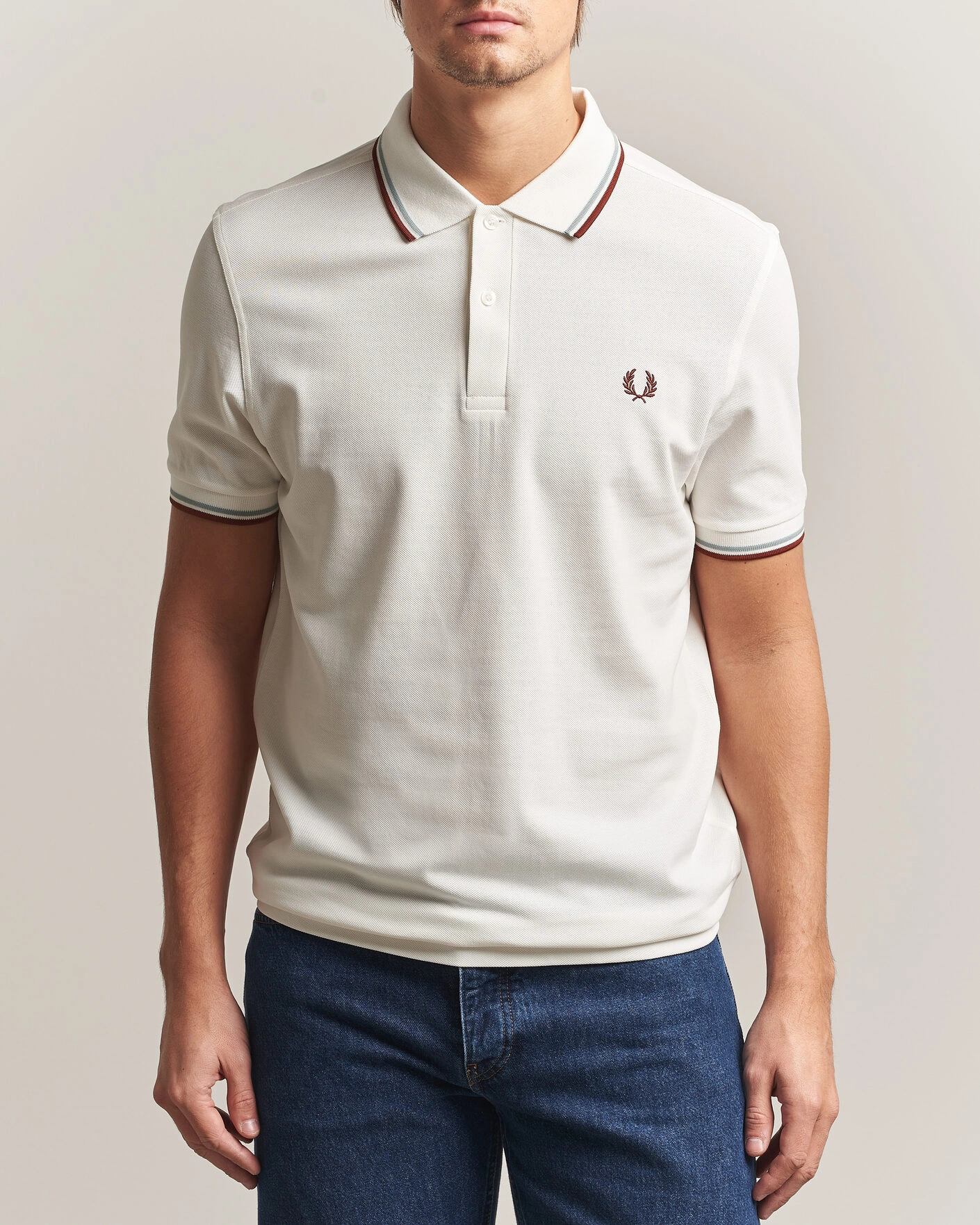 Herr | Pikéer | Fred Perry | Twin Tipped Polo Shirt Ecru