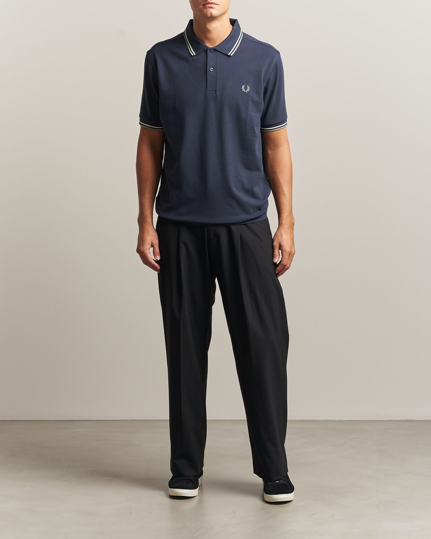 Herr | Pikéer | Fred Perry | Twin Tipped Polo Shirt Dark Airforce