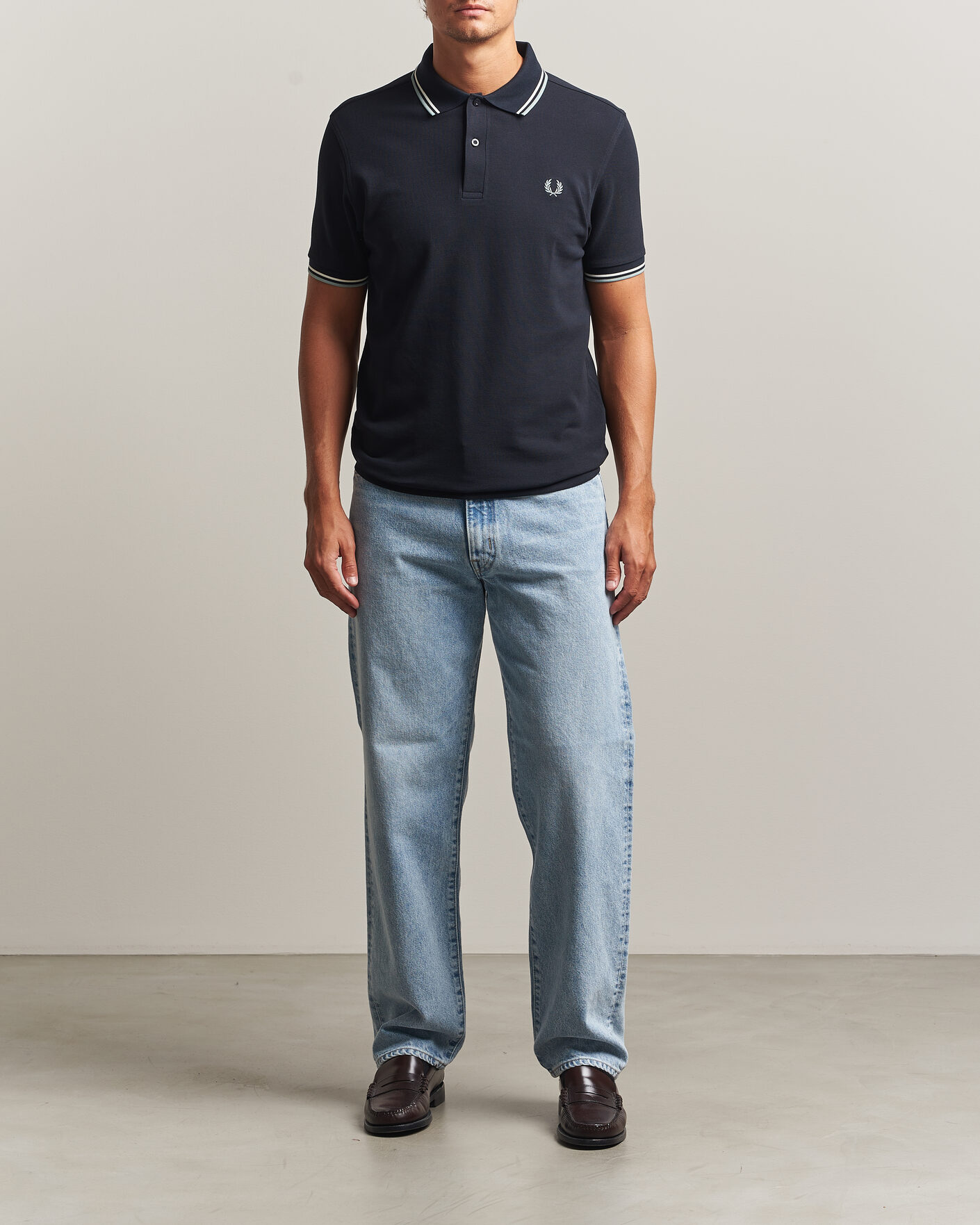 Herr | Pikéer | Fred Perry | Twin Tipped Polo Shirt Navy