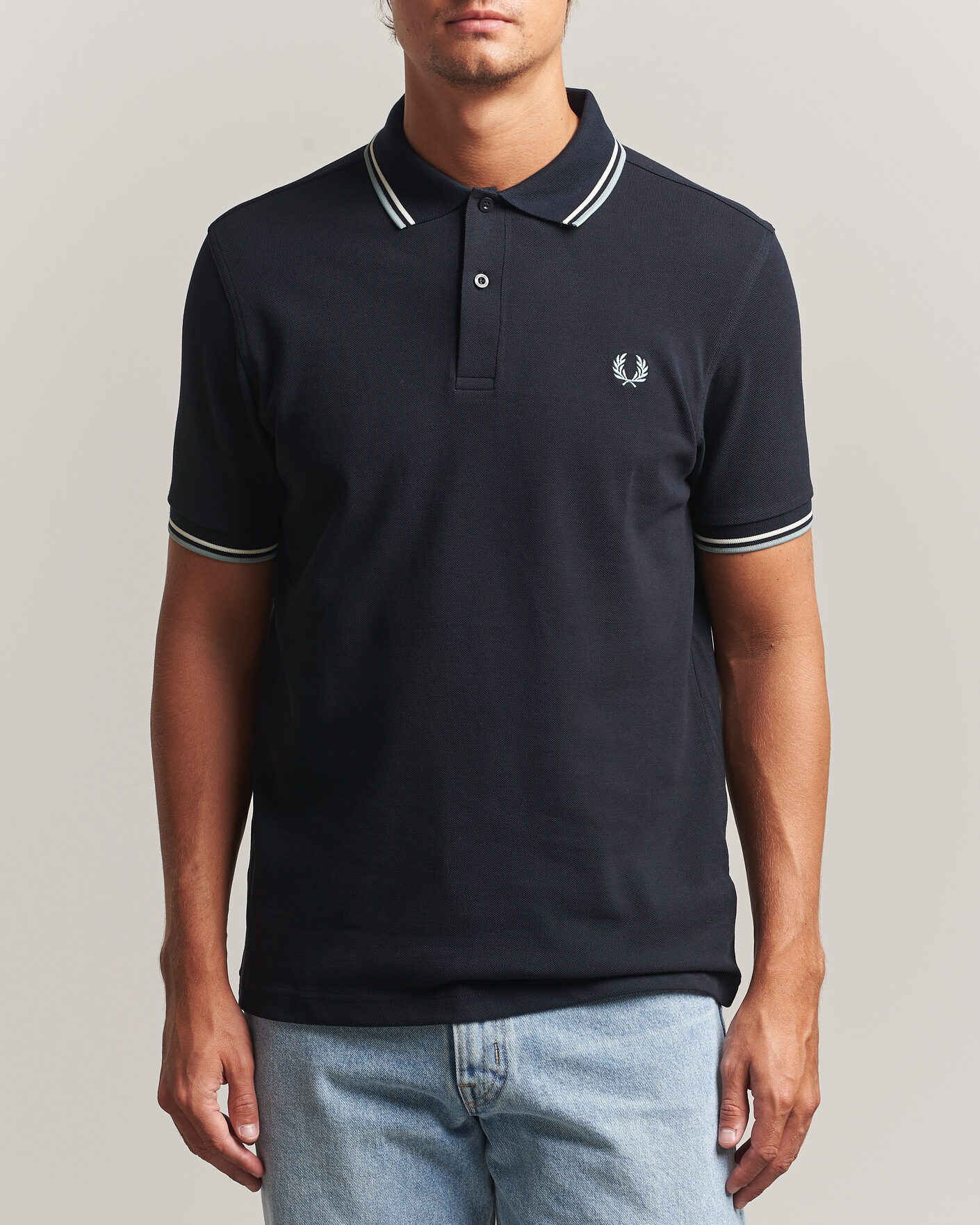 Herr | Pikéer | Fred Perry | Twin Tipped Polo Shirt Navy