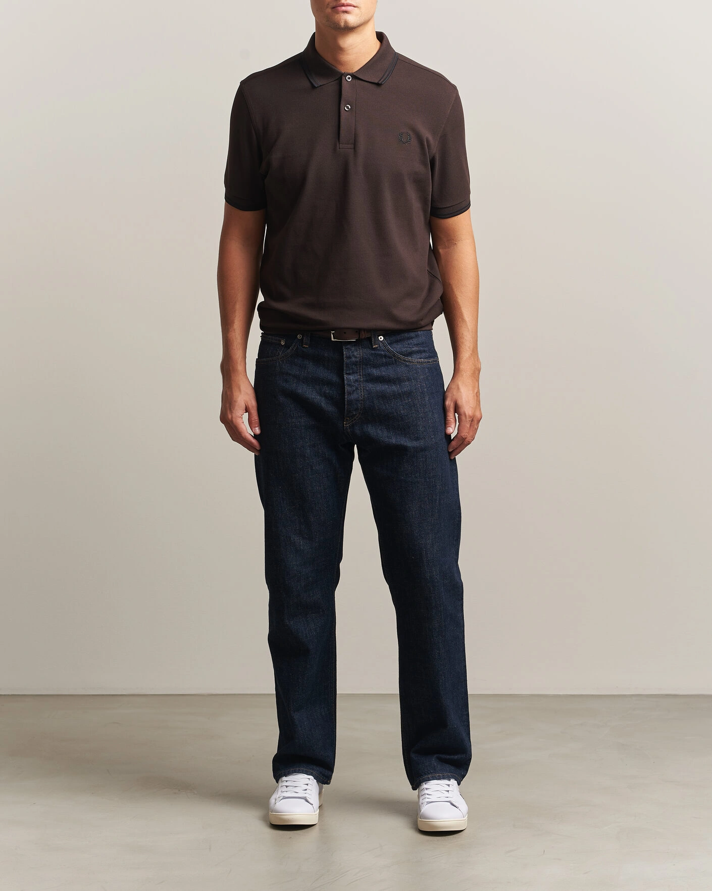 Herr | Pikéer | Fred Perry | Twin Tipped Polo Shirt Rich Brown