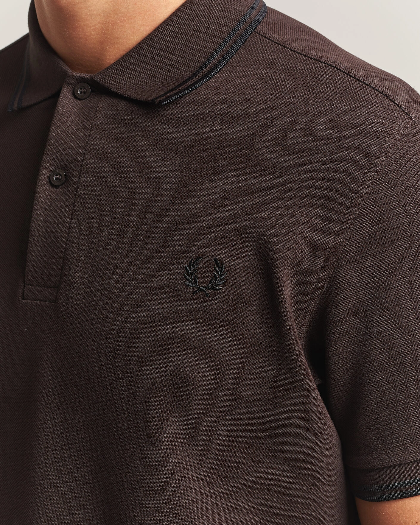 Herr | Pikéer | Fred Perry | Twin Tipped Polo Shirt Rich Brown