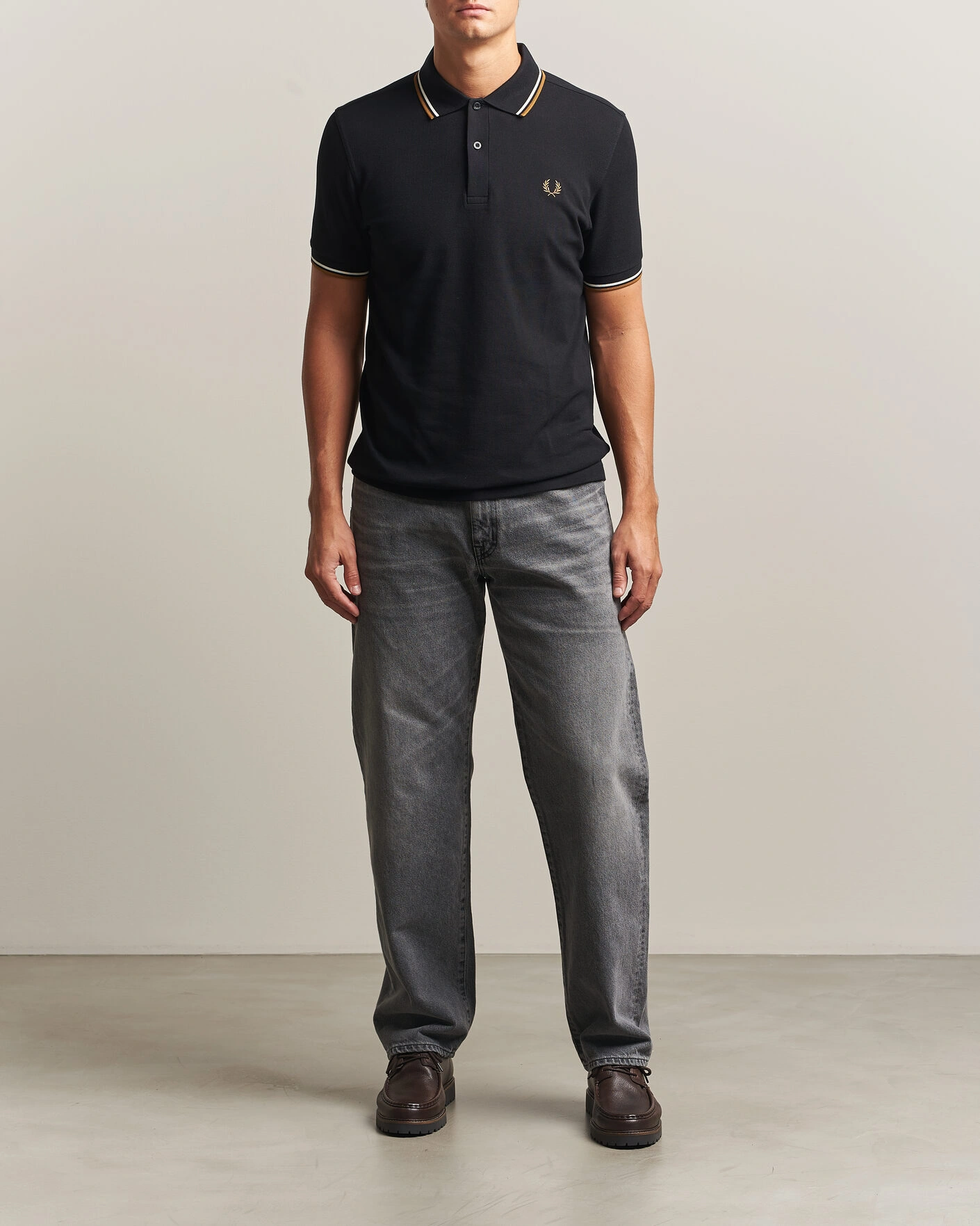 Herr | Pikéer | Fred Perry | Twin Tipped Polo Shirt Black