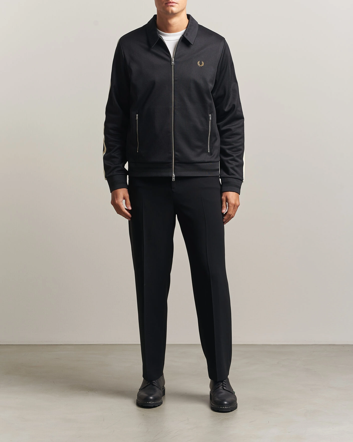 Herr | Tröjor | Fred Perry | Tipped Taped Track Jacket Black
