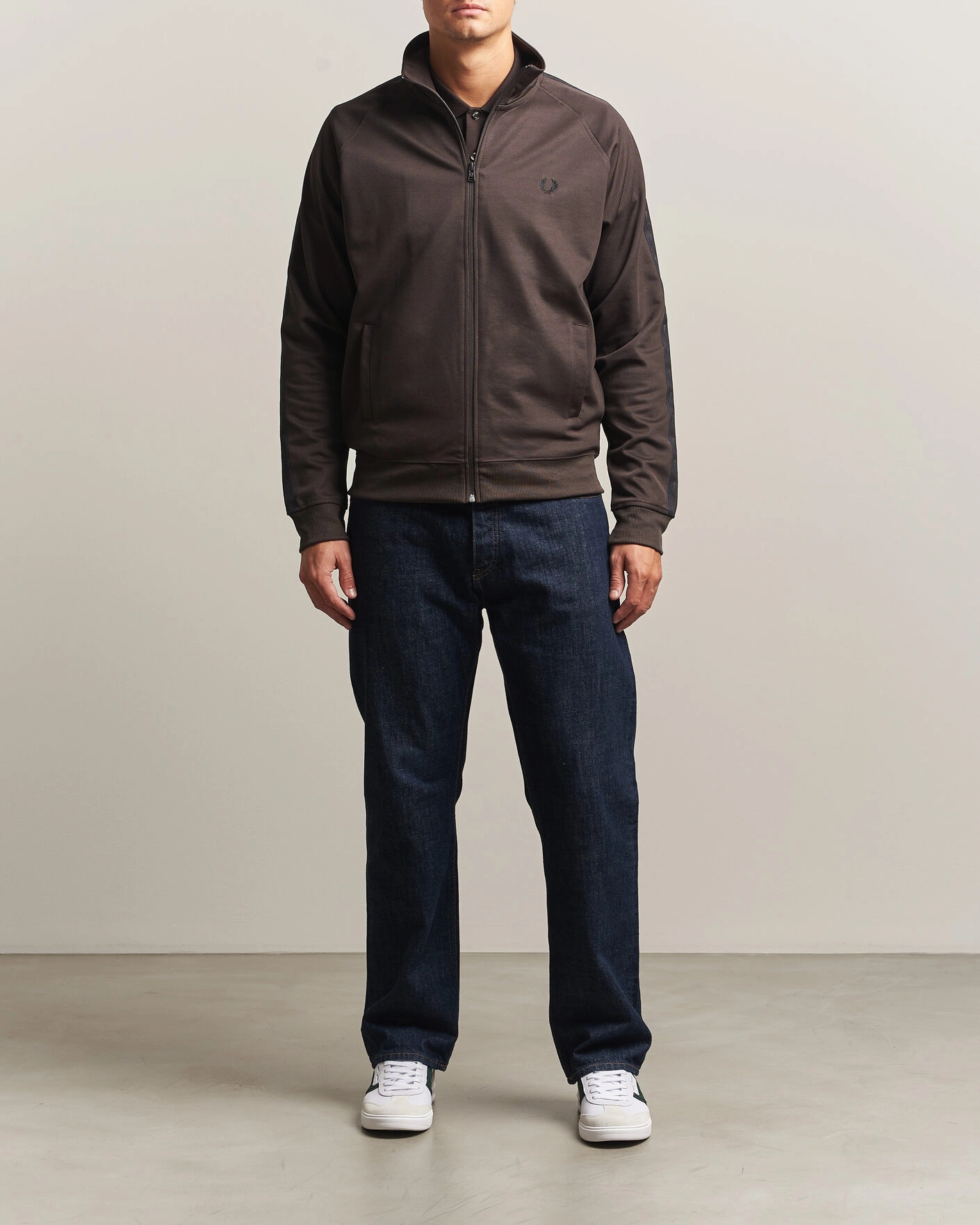Herr | Tröjor | Fred Perry | Taped Track Jacket Rich Brown