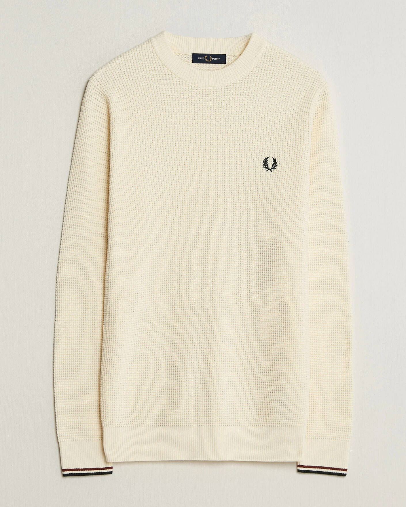 Herr | Tröjor | Fred Perry | Waffle Stitch Jumper Ecru
