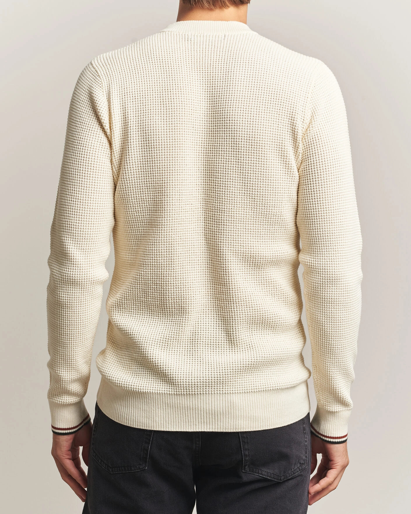 Herr | Tröjor | Fred Perry | Waffle Stitch Jumper Ecru