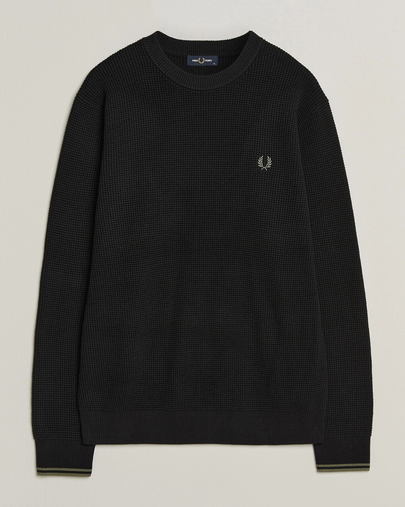 Herr | Tröjor | Fred Perry | Waffle Stitch Jumper Black