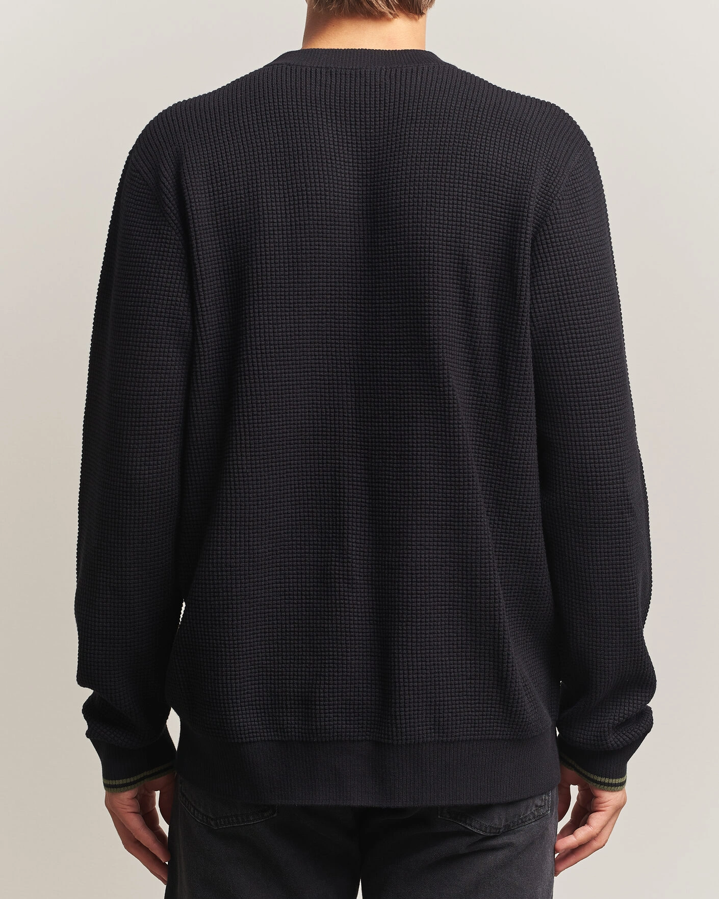 Herr | Tröjor | Fred Perry | Waffle Stitch Jumper Black