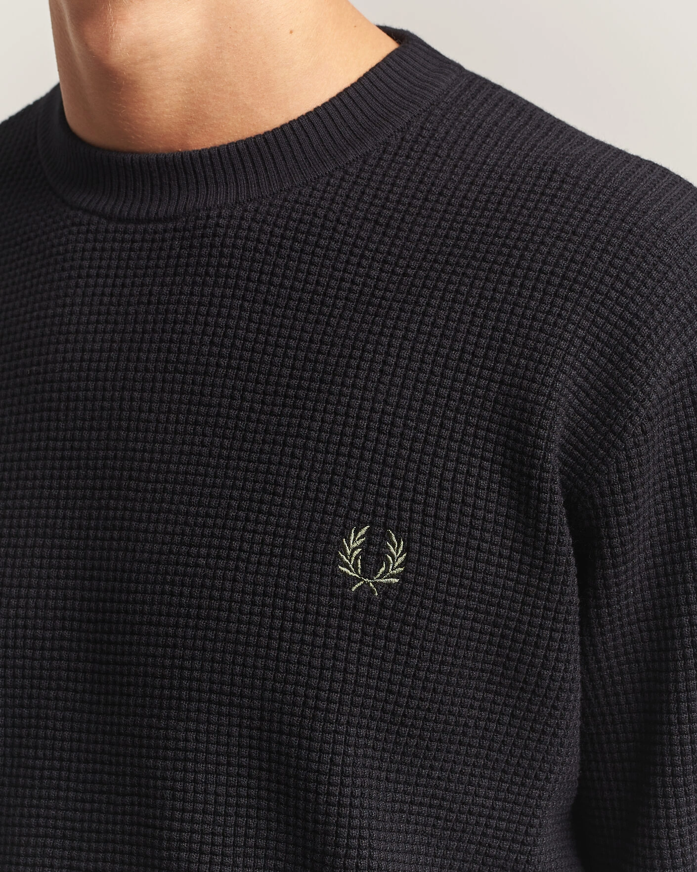 Herr | Tröjor | Fred Perry | Waffle Stitch Jumper Black