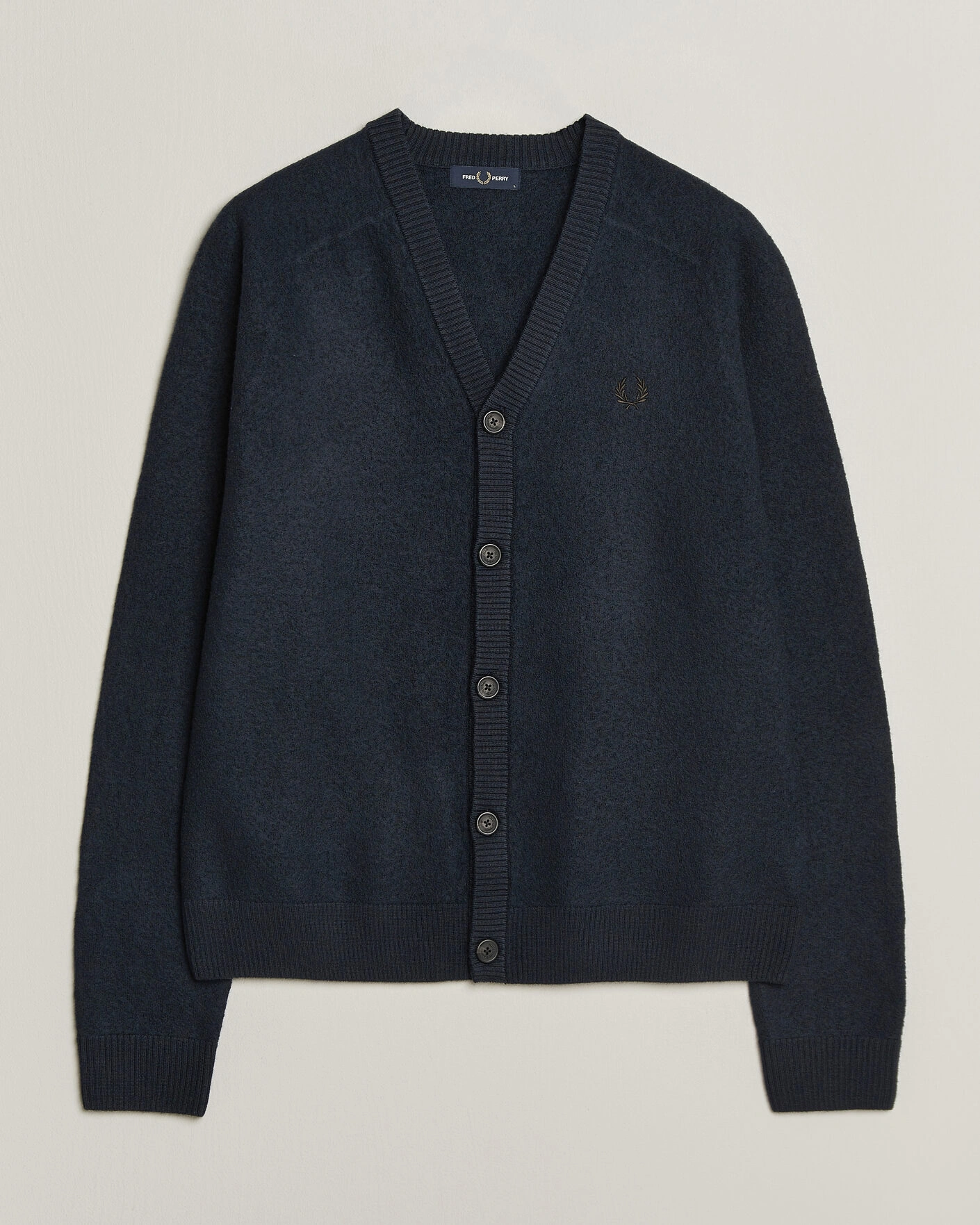 Herr | Tröjor | Fred Perry | Wool Saddle Sleeve Cardigan Navy