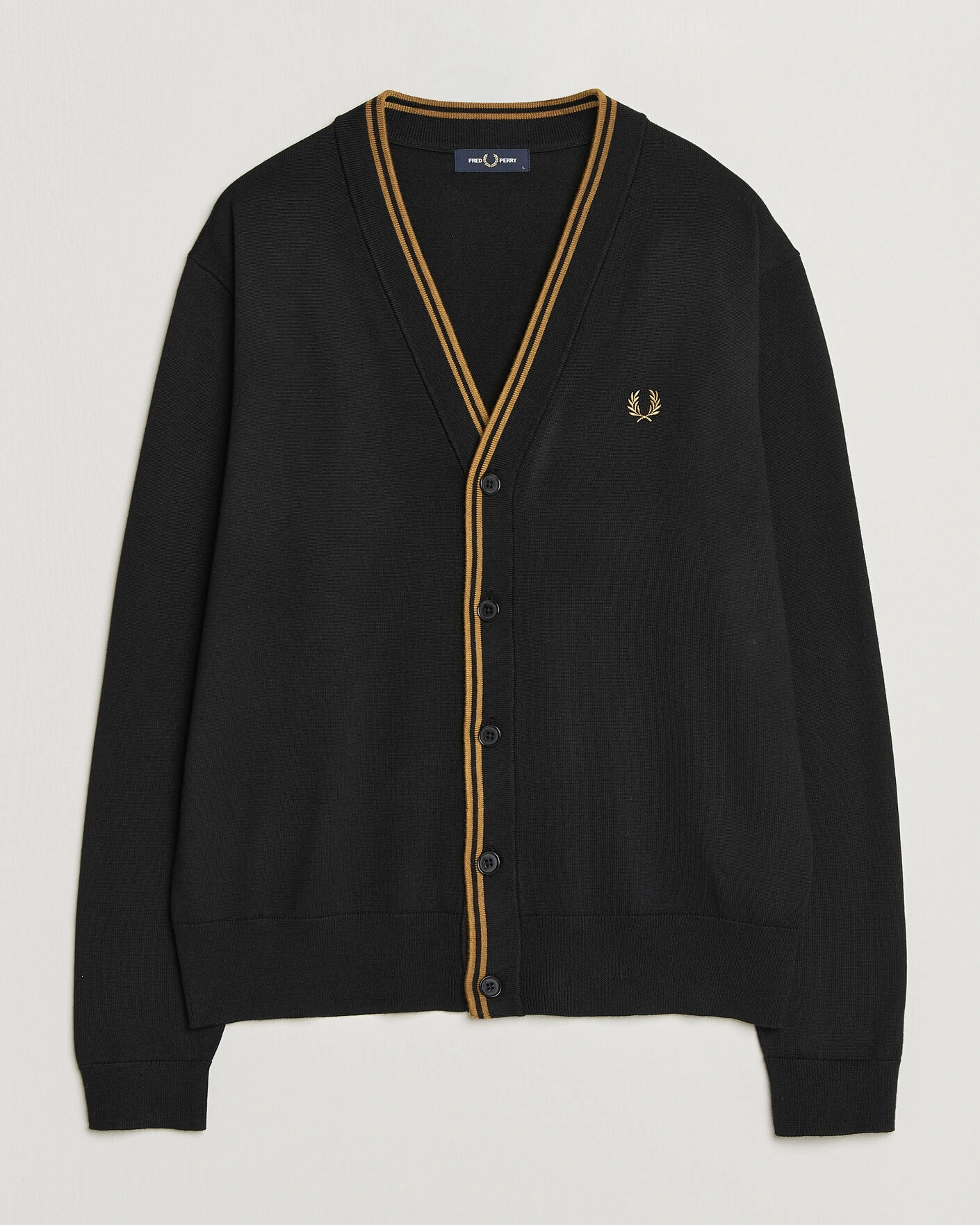 Herr | Tröjor | Fred Perry | Classic Knitted Cardigan Black