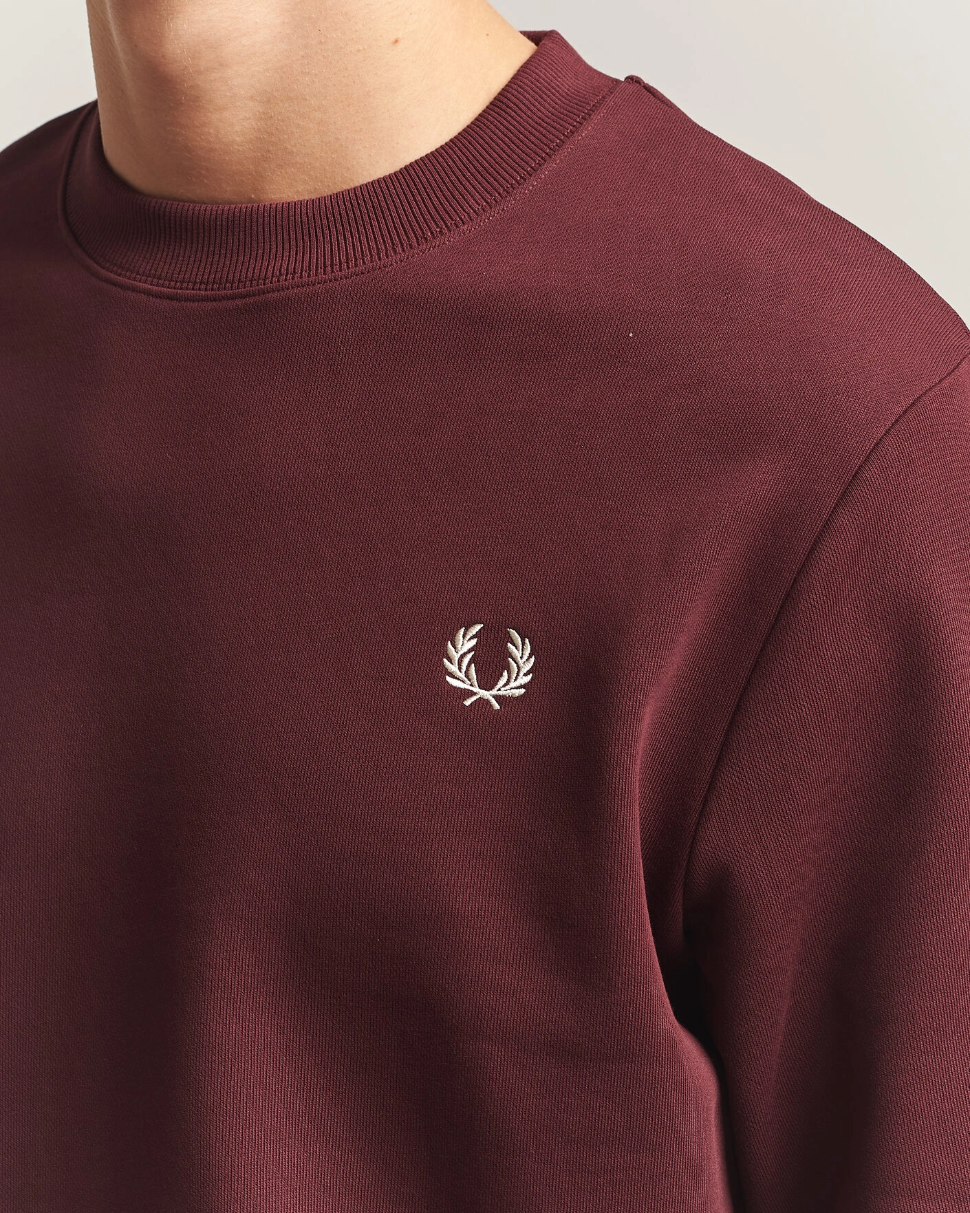 Herr | Tröjor | Fred Perry | Crew Neck Sweatshirt Oxblood